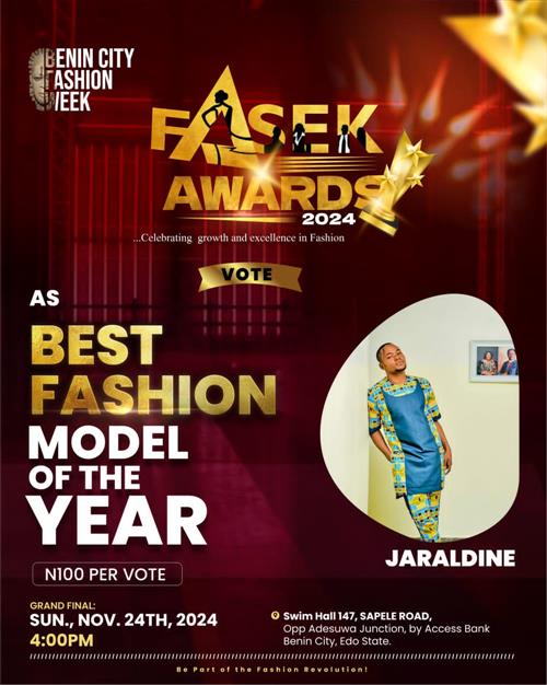 Vote JERALDINE KELLY in Best Fashion model of the year Voting Contest @ Fetem.com.ng