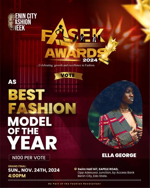 Vote ELLA GEORGE in Best Fashion model of the year Voting Contest @ Fetem.com.ng