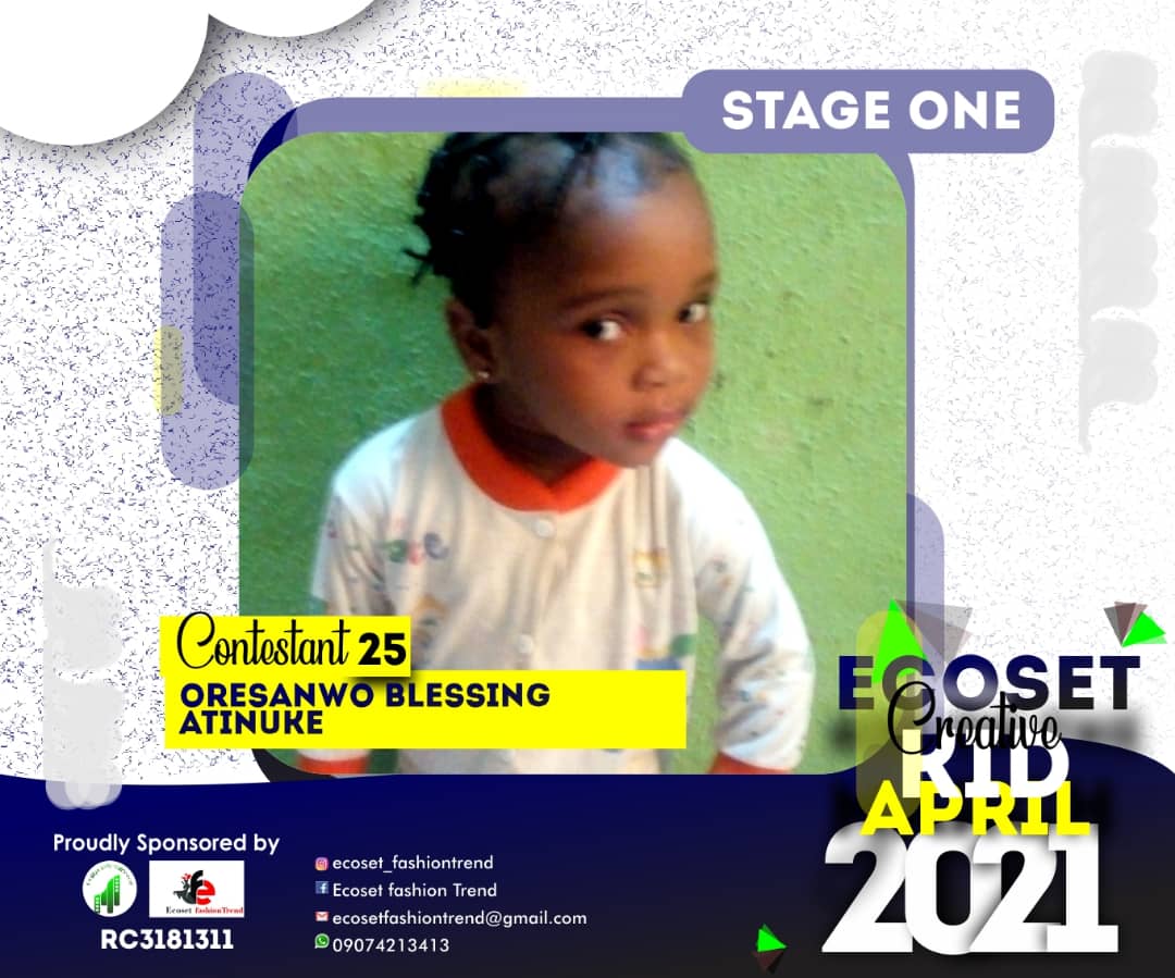 Vote ORESANWO	BLESSING ATINUKE in CHAMPIONS KIDS OF APRIL PHOTO CONTEST 1 Voting Contest @ Fetem.com.ng