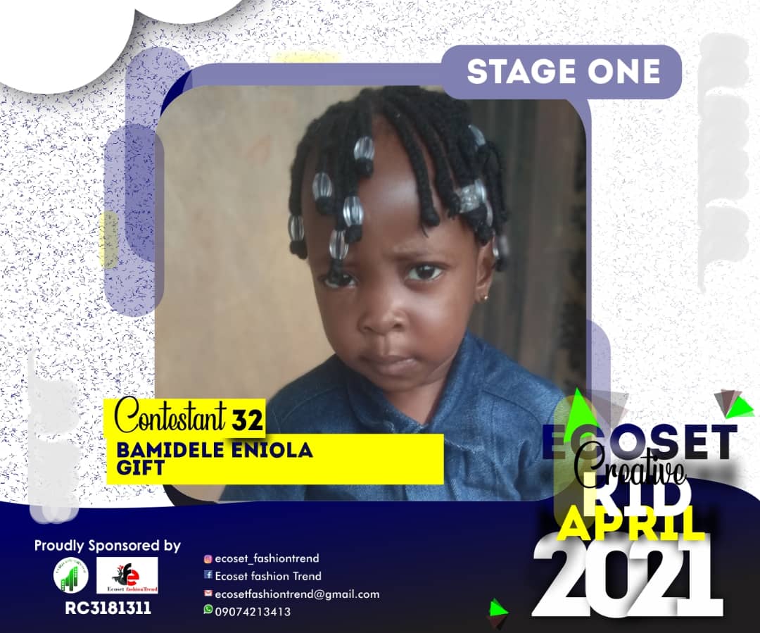 Vote BAMIDELE	ENIOLA GIFT in CHAMPIONS KIDS OF APRIL PHOTO CONTEST 1 Voting Contest @ Fetem.com.ng