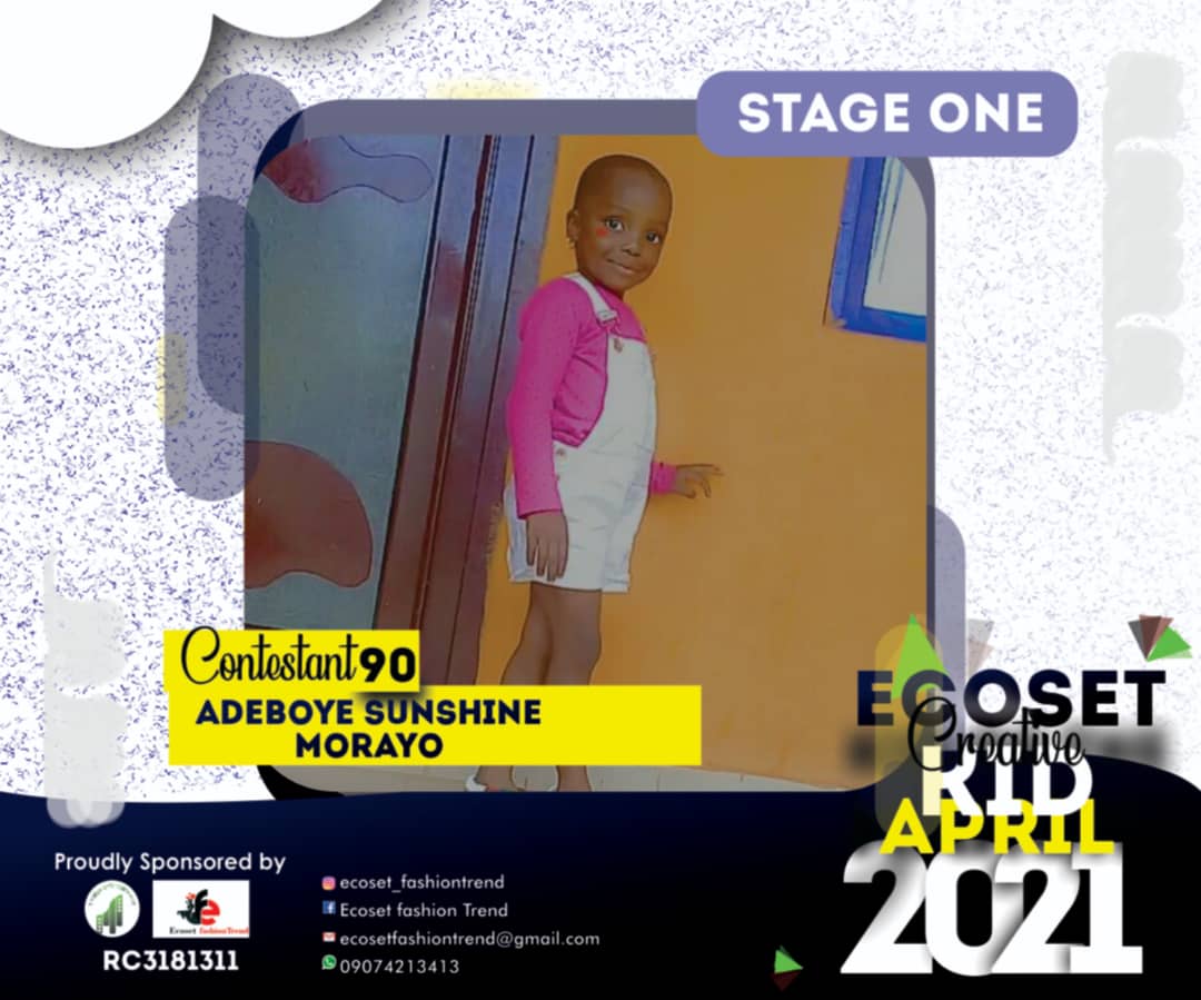 Vote ADEBOYE	SUNSHINE MORAYO in CHAMPIONS KIDS OF APRIL PHOTO CONTEST 1 Voting Contest @ Fetem.com.ng