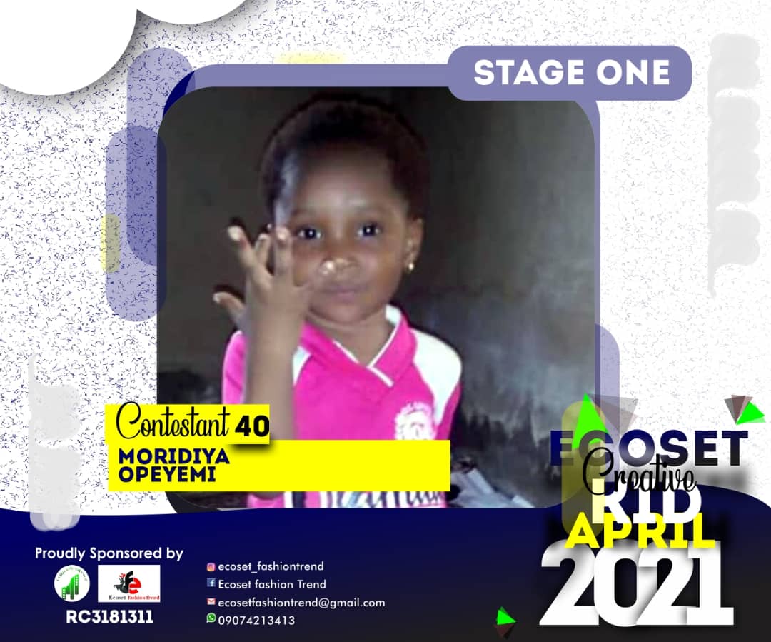 Vote MORIDIYA OPEYEMI in CHAMPIONS KIDS OF APRIL PHOTO CONTEST 1 Voting Contest @ Fetem.com.ng