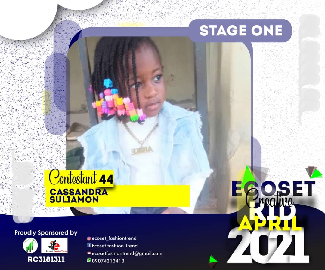 Vote CASSANDRA SULIAMON in CHAMPIONS KIDS OF APRIL PHOTO CONTEST 1 Voting Contest @ Fetem.com.ng