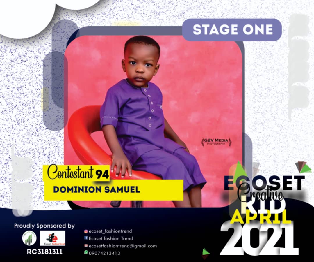 Vote DOMINION SAMUEL in CHAMPIONS KIDS OF APRIL PHOTO CONTEST 1 Voting Contest @ Fetem.com.ng