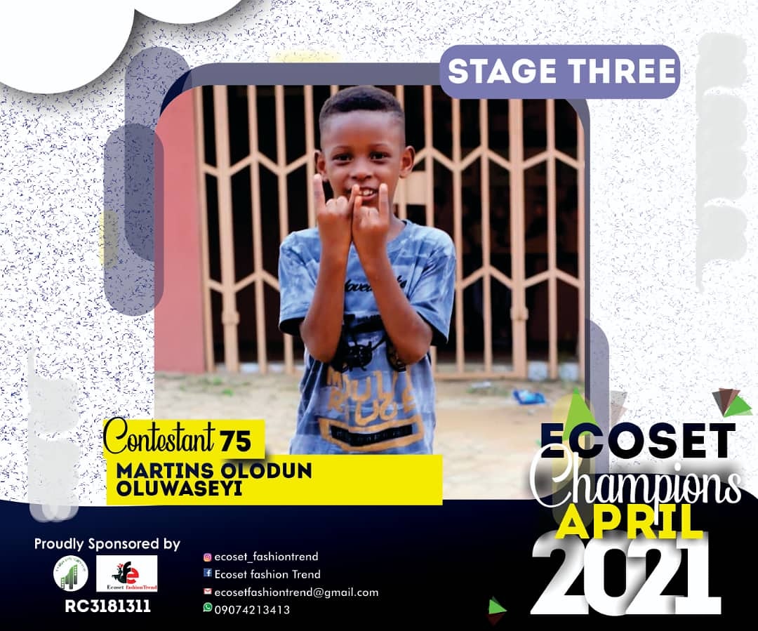 Vote MARTINS	OLUWASEYI OLODUN in CHAMPIONS KIDS OF APRIL PHOTO CONTEST 1 Voting Contest @ Fetem.com.ng