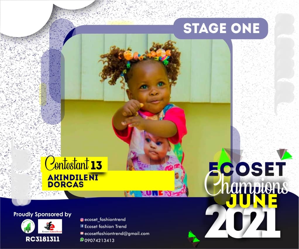 Vote AKINDILENI DORCAS in ECOSET CAMPIONS OF JUNE Voting Contest @ Fetem.com.ng