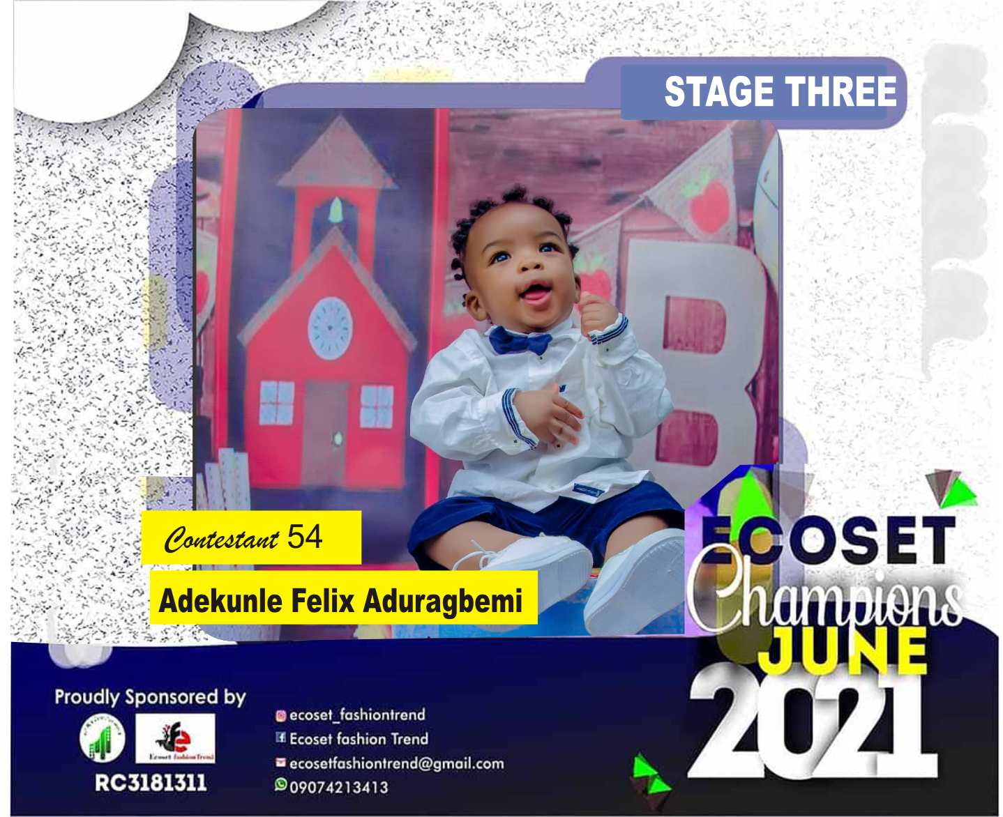 Vote ADEKUNLE	FELIX ADURAGBEMI in ECOSET CAMPIONS OF JUNE Voting Contest @ Fetem.com.ng