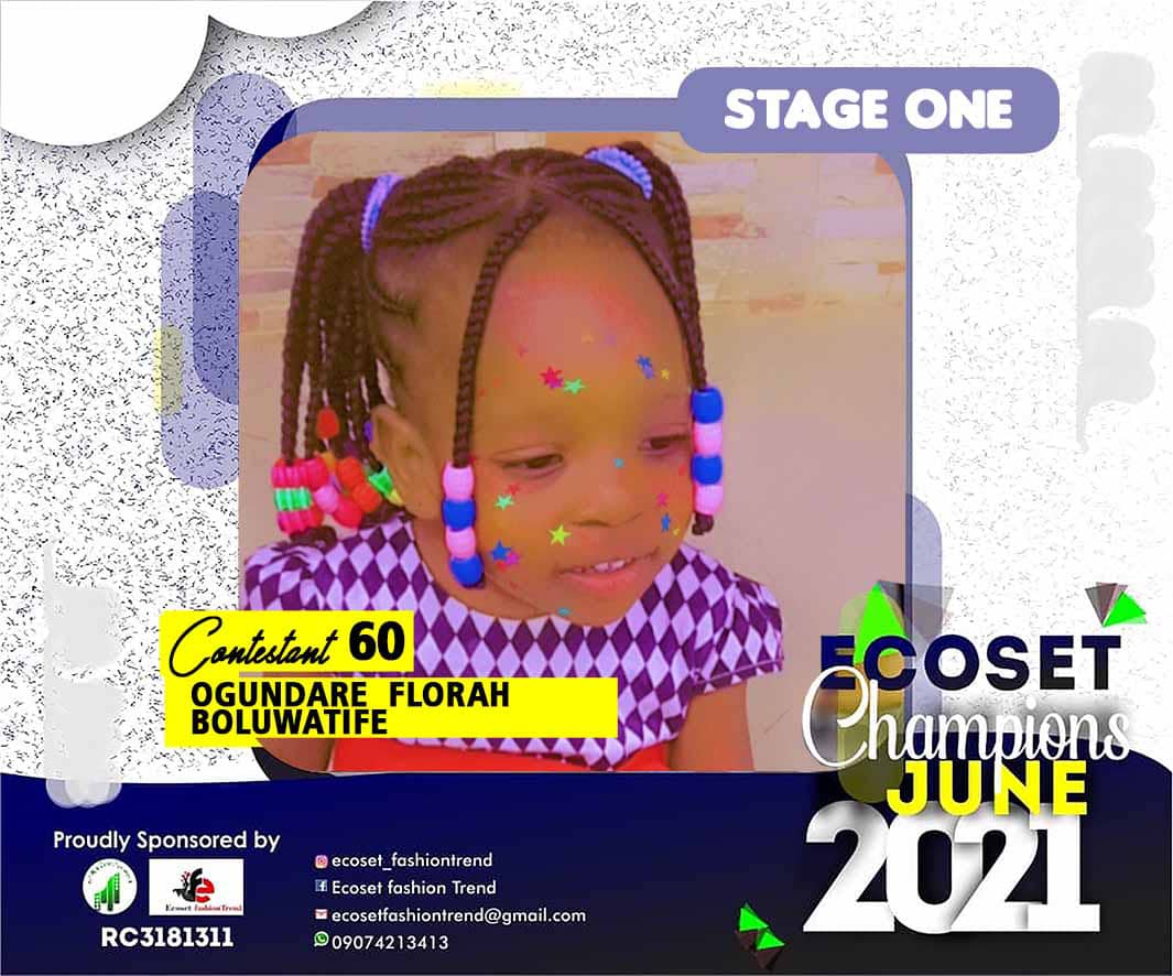 Vote OGUNDARE	FLORAH BOLUWATIFE in ECOSET CAMPIONS OF JUNE Voting Contest @ Fetem.com.ng