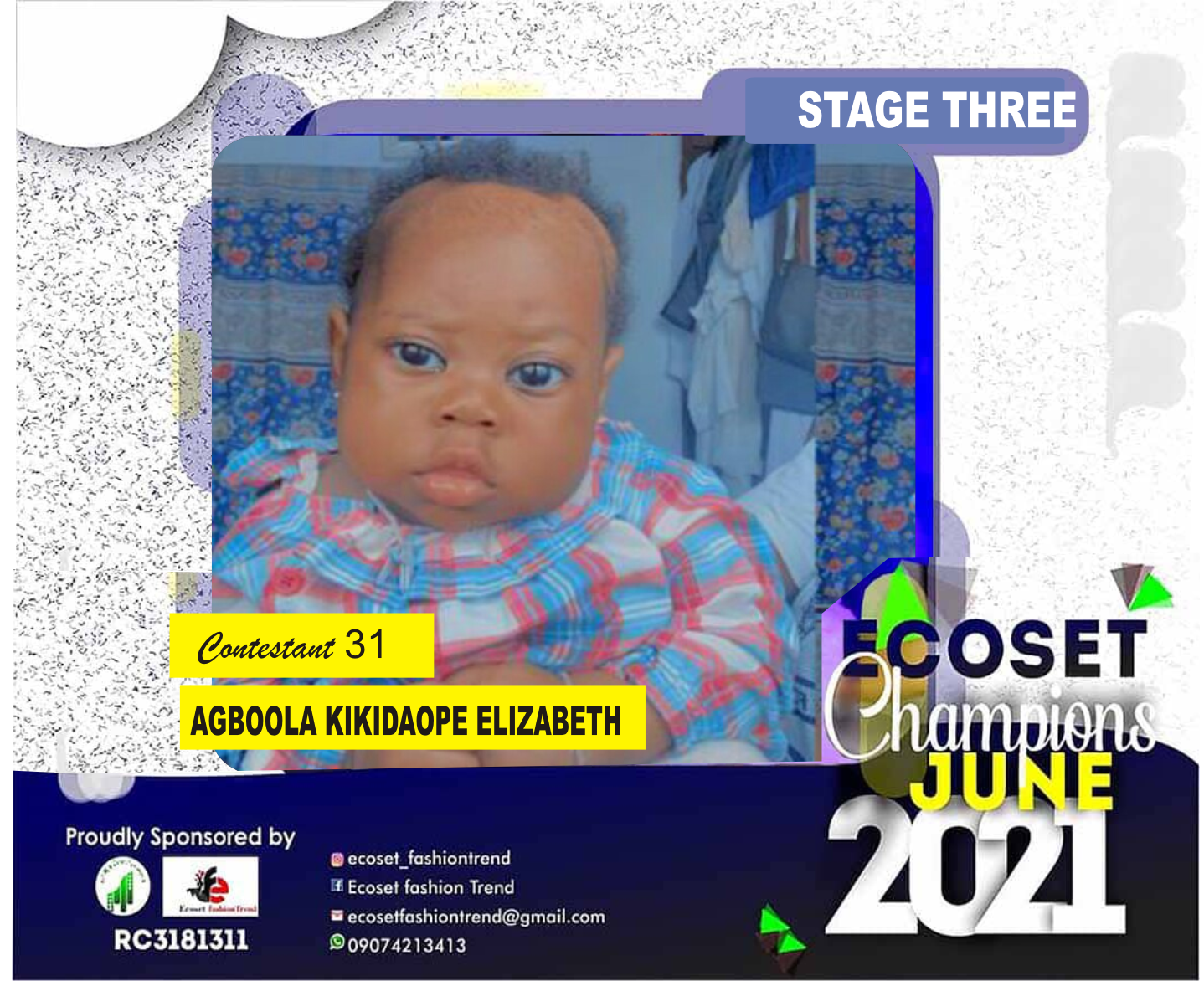 Vote AGBOOLA	KIKIDAOPE ELIZABETH in ECOSET CAMPIONS OF JUNE Voting Contest @ Fetem.com.ng