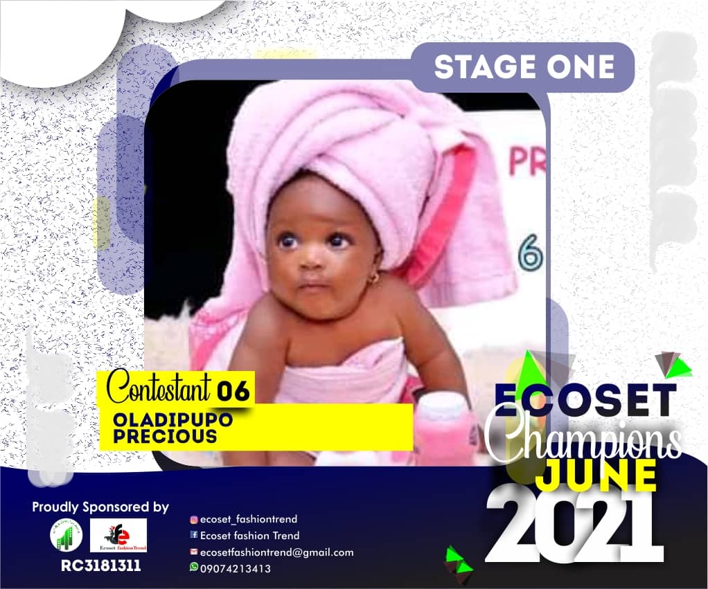 Vote OLADIPUPO PRECIOUS in ECOSET CAMPIONS OF JUNE Voting Contest @ Fetem.com.ng