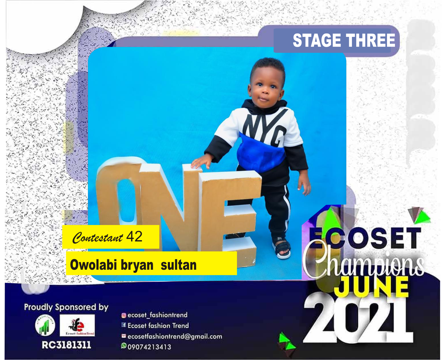 Vote OWOLABI BRYAN SULTAN in ECOSET CAMPIONS OF JUNE Voting Contest @ Fetem.com.ng