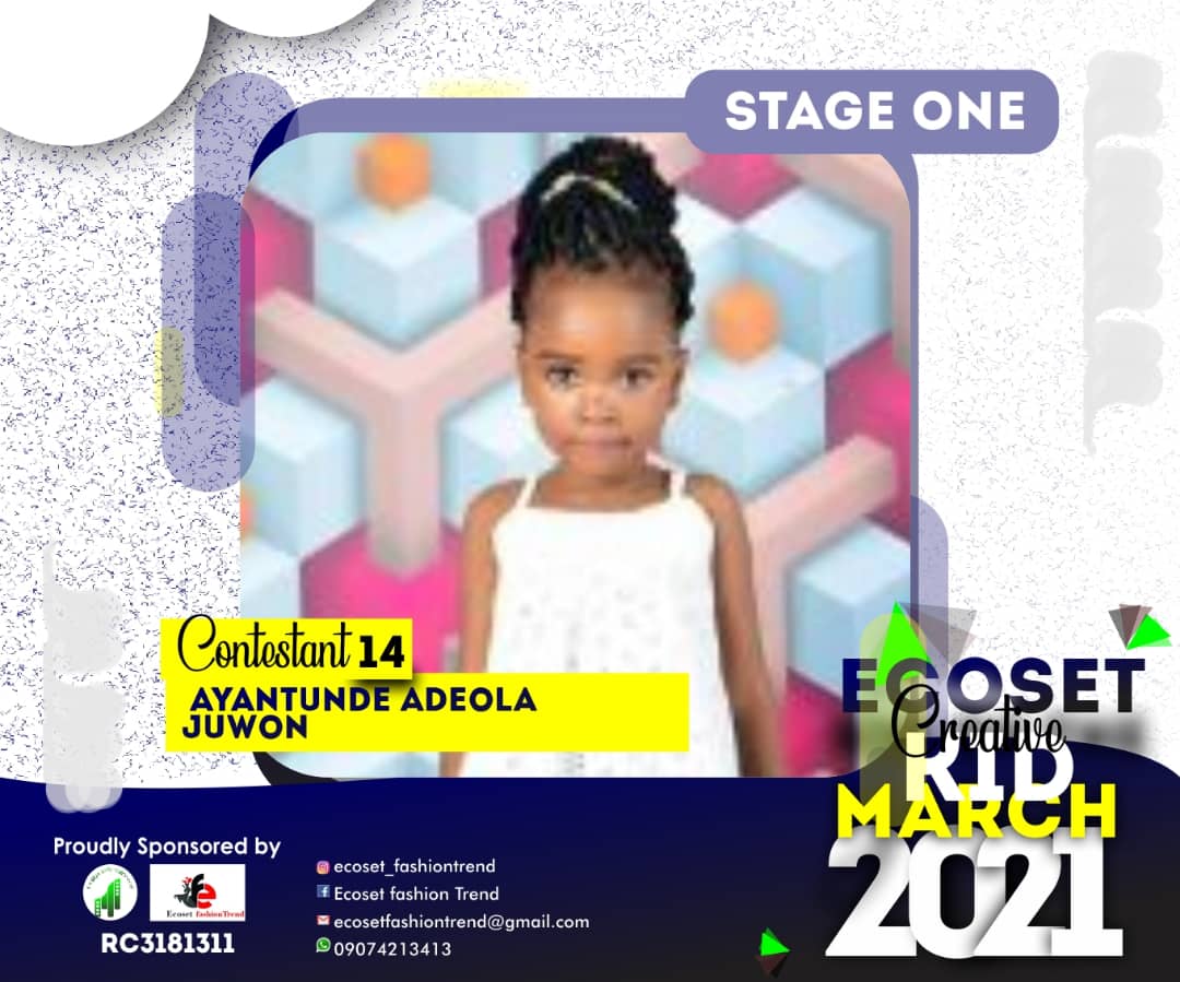 Vote AYANTUNDE	ADEOLA JUWON in CREATIVE KIDS OF MARCH PHOTO CONTEST Voting Contest @ Fetem.com.ng