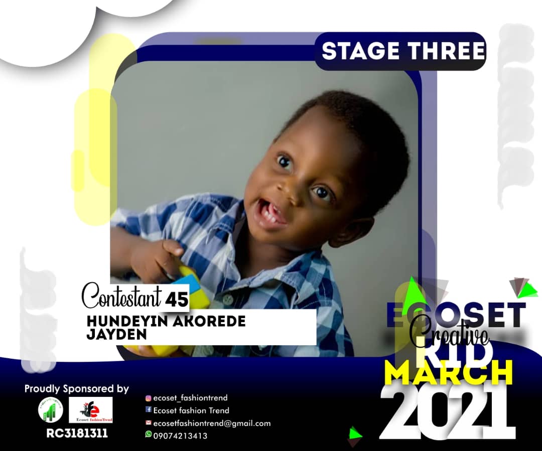 Vote HUNDEYIN	AKOREDE JAYDEN in CREATIVE KIDS OF MARCH PHOTO CONTEST Voting Contest @ Fetem.com.ng