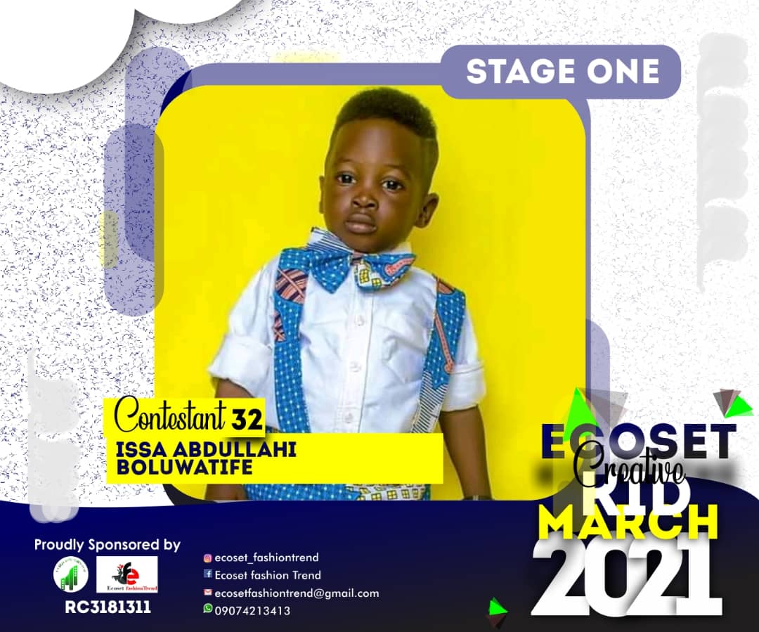 Vote ISSA	ABDULLAHI BOLUWATIFE in CREATIVE KIDS OF MARCH PHOTO CONTEST Voting Contest @ Fetem.com.ng