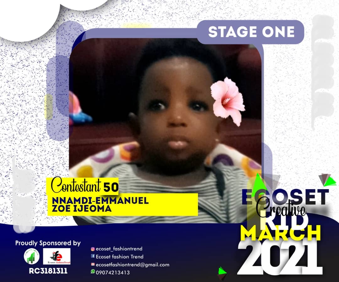 Vote NNAMDI-EMMANUEL ZOE	IJEOMA in CREATIVE KIDS OF MARCH PHOTO CONTEST Voting Contest @ Fetem.com.ng