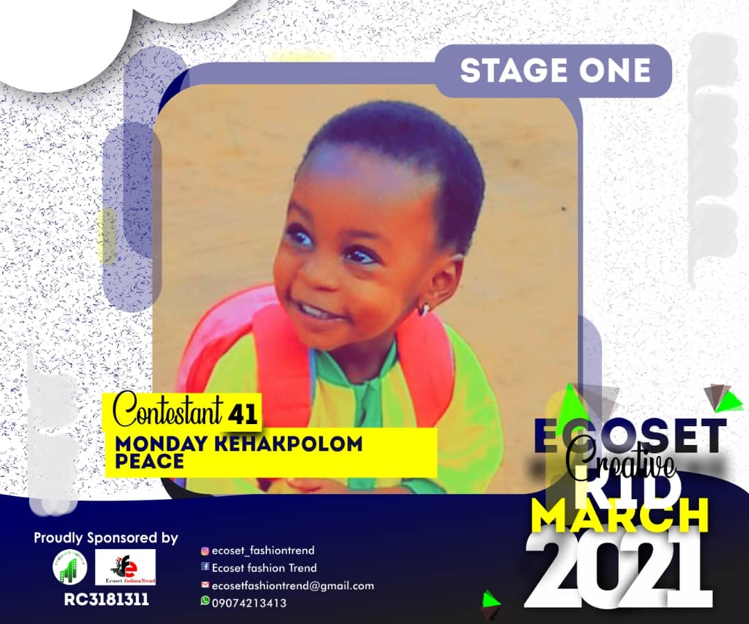 Vote MONDAY	KEHAKPOLOM PEACE in CREATIVE KIDS OF MARCH PHOTO CONTEST Voting Contest @ Fetem.com.ng