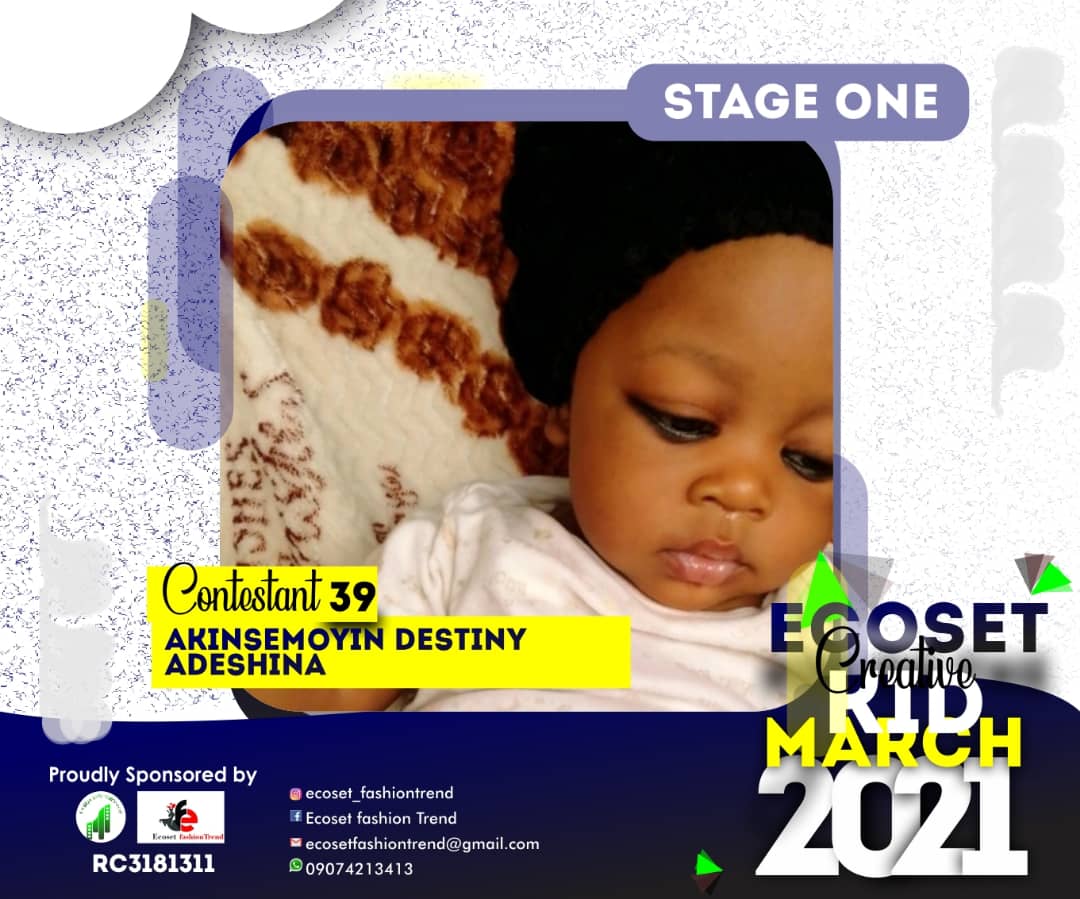 Vote AKINSEMOYIN	DESTINY ADESHINA in CREATIVE KIDS OF MARCH PHOTO CONTEST Voting Contest @ Fetem.com.ng