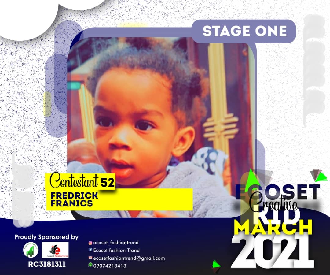 Vote FREDRICK FRANICS in CREATIVE KIDS OF MARCH PHOTO CONTEST Voting Contest @ Fetem.com.ng