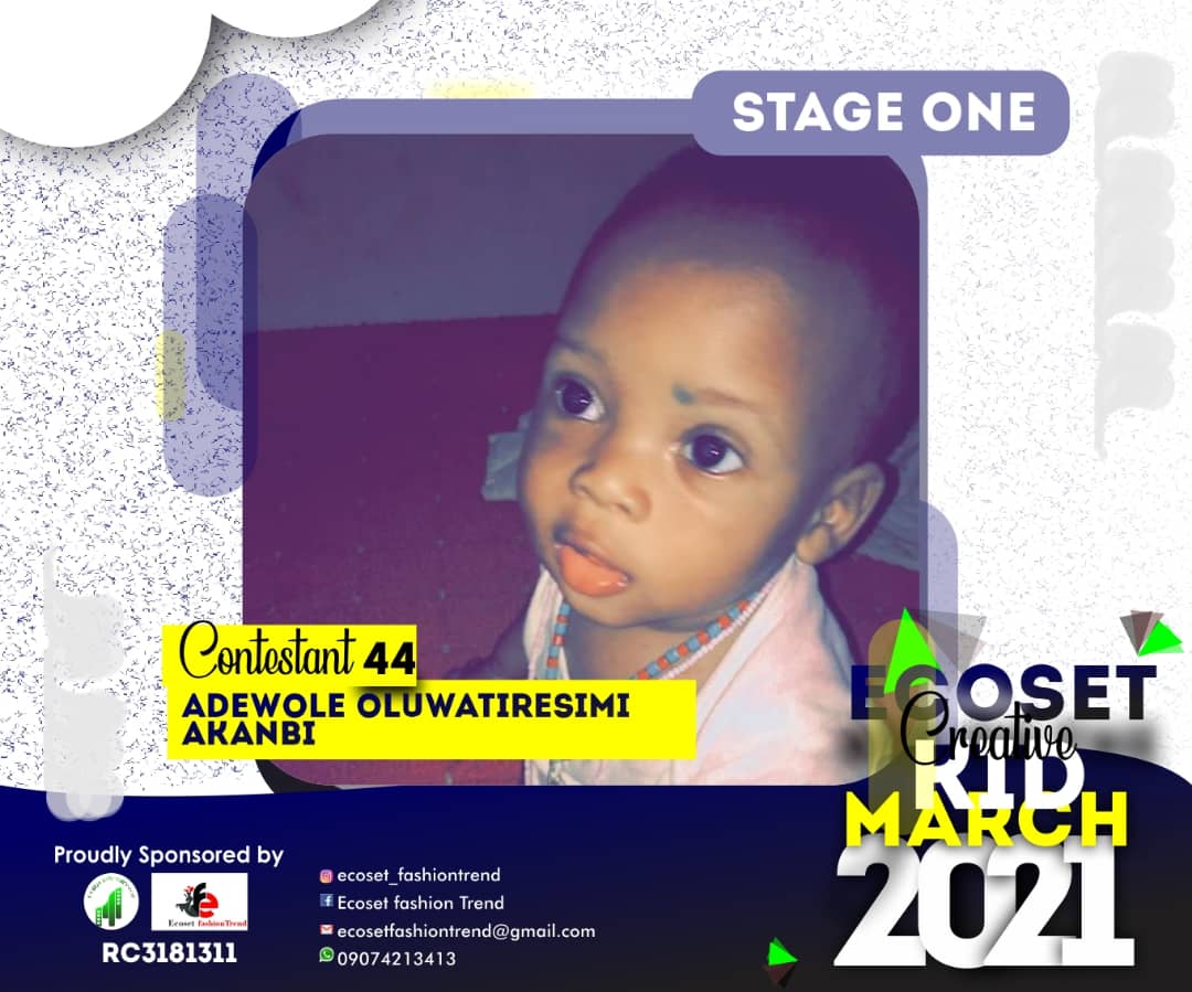 Vote ADEWOLE	OLUWATIRESIMI AKANBI in CREATIVE KIDS OF MARCH PHOTO CONTEST Voting Contest @ Fetem.com.ng