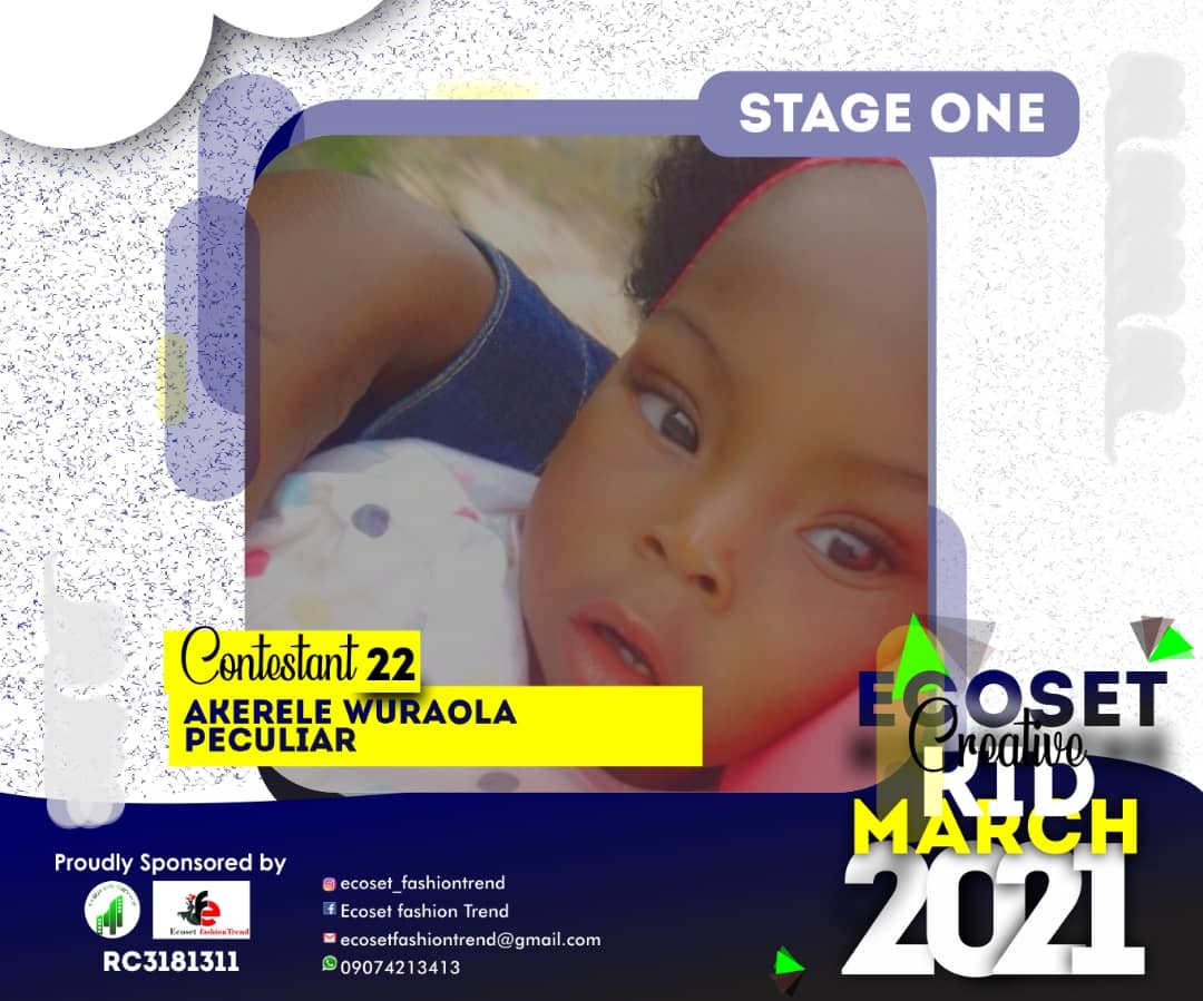 Vote AKERELE	WURAOLA PECULIAR in CREATIVE KIDS OF MARCH PHOTO CONTEST Voting Contest @ Fetem.com.ng