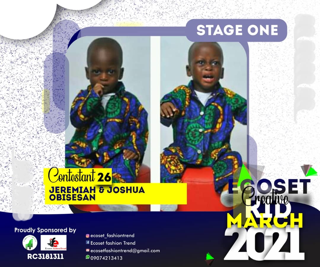 Vote JEREMIAH & JOSHUA . OBISESAN in CREATIVE KIDS OF MARCH PHOTO CONTEST Voting Contest @ Fetem.com.ng