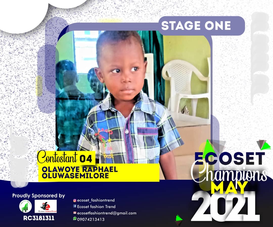 Vote OLAWOYE	RAPHAEL OLUWASEMILORE in CHAMPIONS KID OF MAY PHOTO CONTEST Voting Contest @ Fetem.com.ng