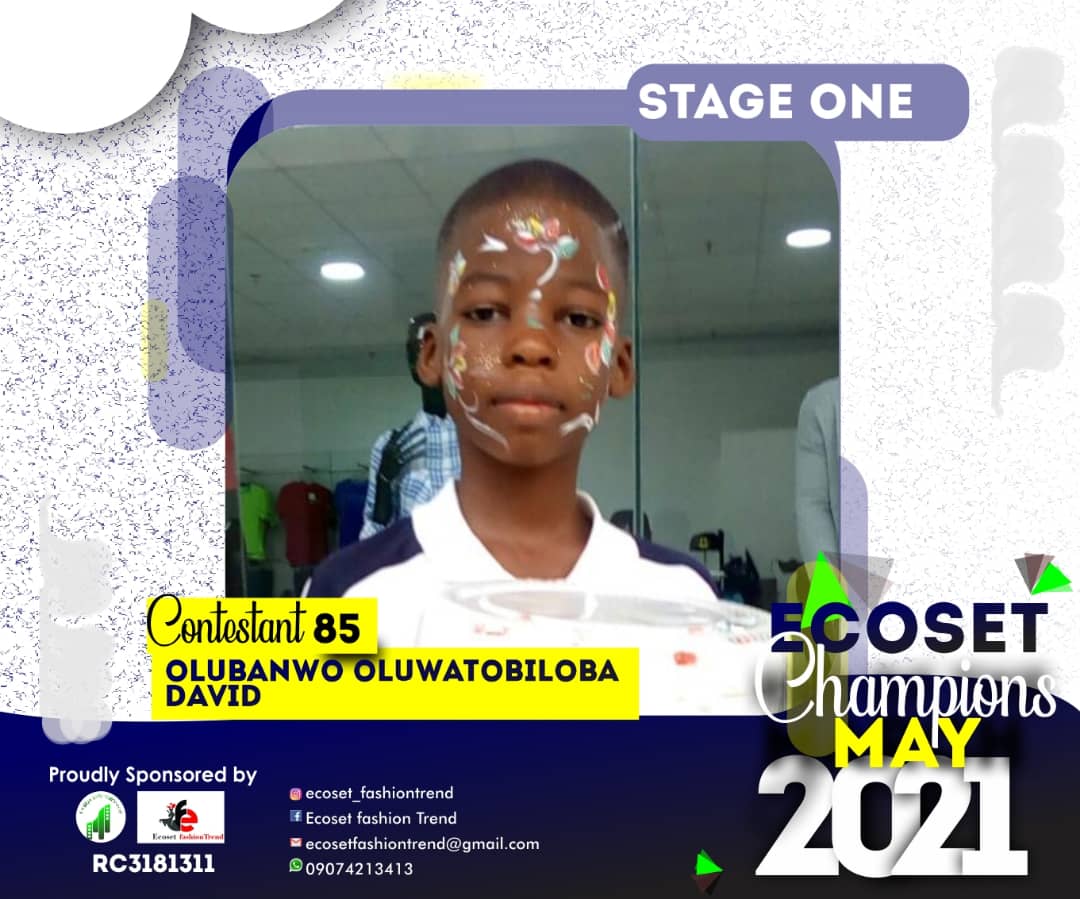 Vote OLUBANWO OLUWATOBILOBA	DAVID in CHAMPIONS KID OF MAY PHOTO CONTEST Voting Contest @ Fetem.com.ng