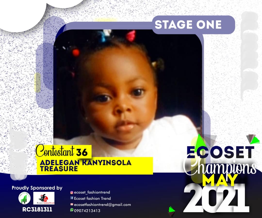 Vote ADELEGAN	KANYINSOLA TREASURE in CHAMPIONS KID OF MAY PHOTO CONTEST Voting Contest @ Fetem.com.ng