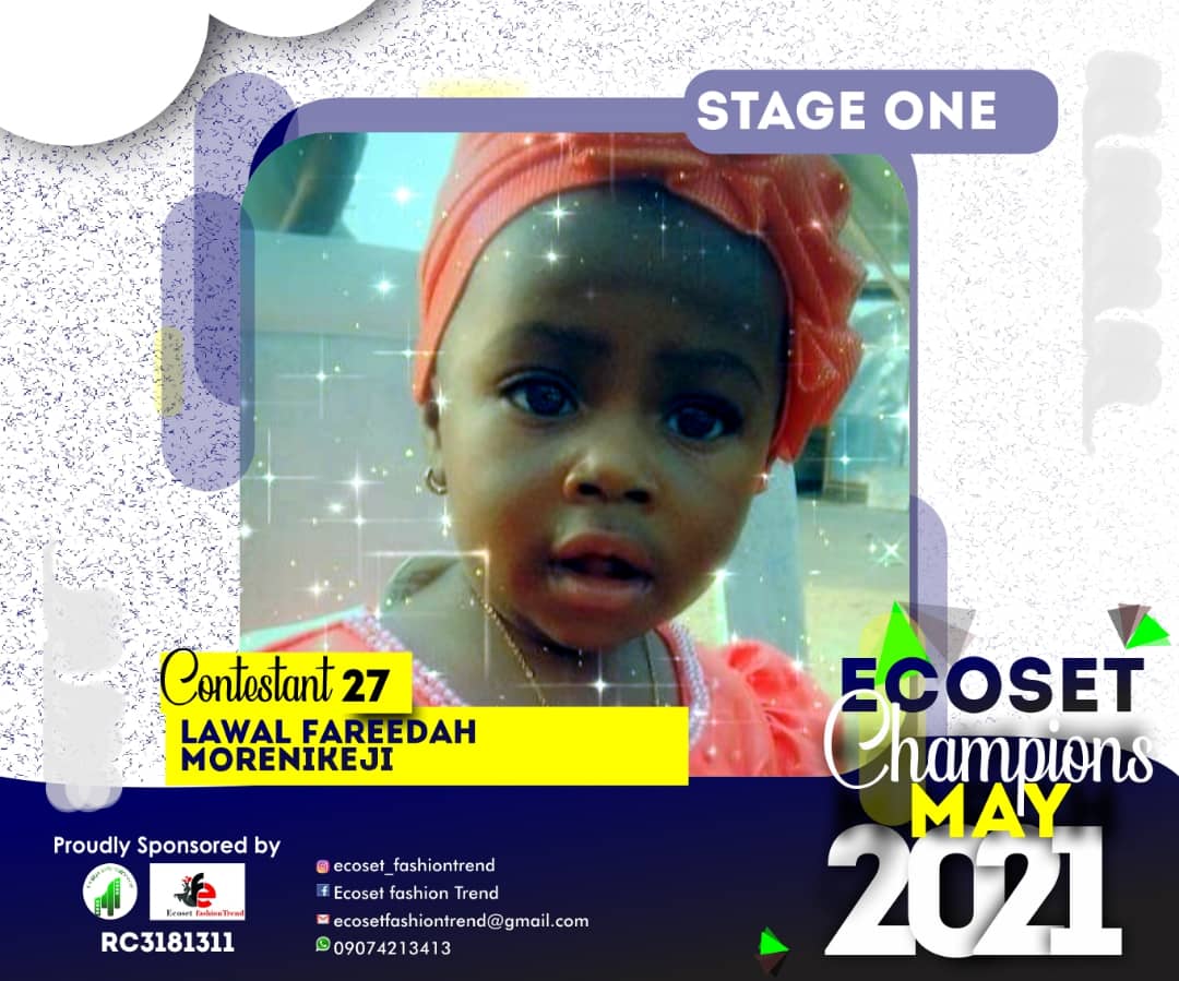 Vote LAWAL	FAREEDAH MORENIKEJI in CHAMPIONS KID OF MAY PHOTO CONTEST Voting Contest @ Fetem.com.ng