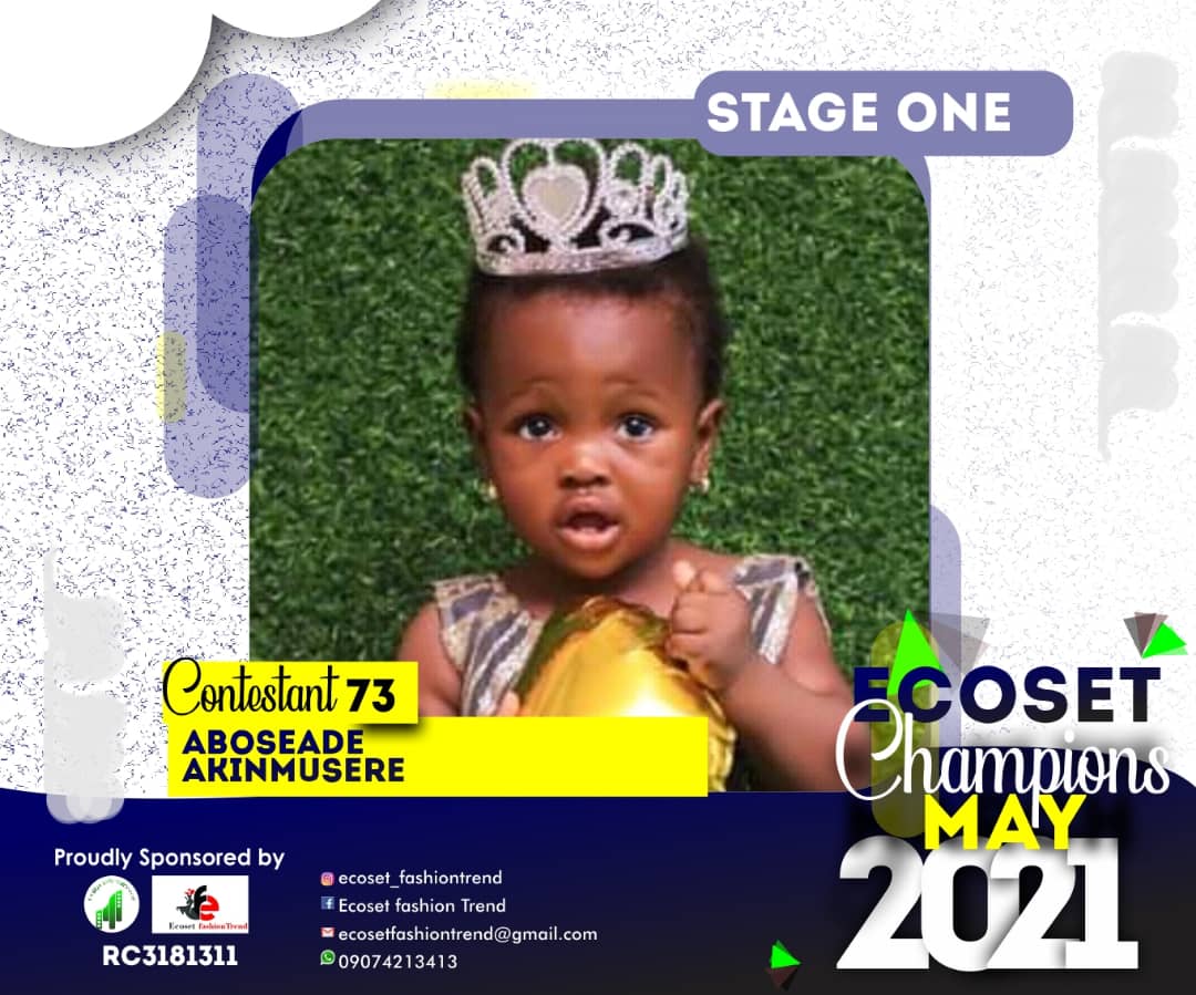 Vote ABOSEADE AKINMUSERE in CHAMPIONS KID OF MAY PHOTO CONTEST Voting Contest @ Fetem.com.ng