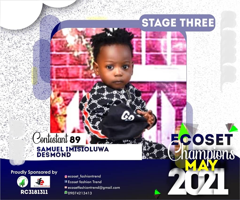 Vote SAMUEL	IMISIOLUWA DESMOND in CHAMPIONS KID OF MAY PHOTO CONTEST Voting Contest @ Fetem.com.ng