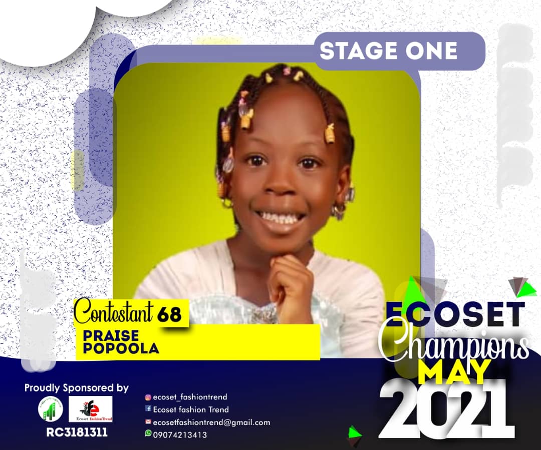 Vote PRAISE POPOOLA in CHAMPIONS KID OF MAY PHOTO CONTEST Voting Contest @ Fetem.com.ng