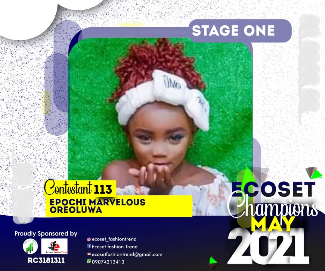 Vote EPOCHI	MARVELOUS OREOLUWA in CHAMPIONS KID OF MAY PHOTO CONTEST Voting Contest @ Fetem.com.ng