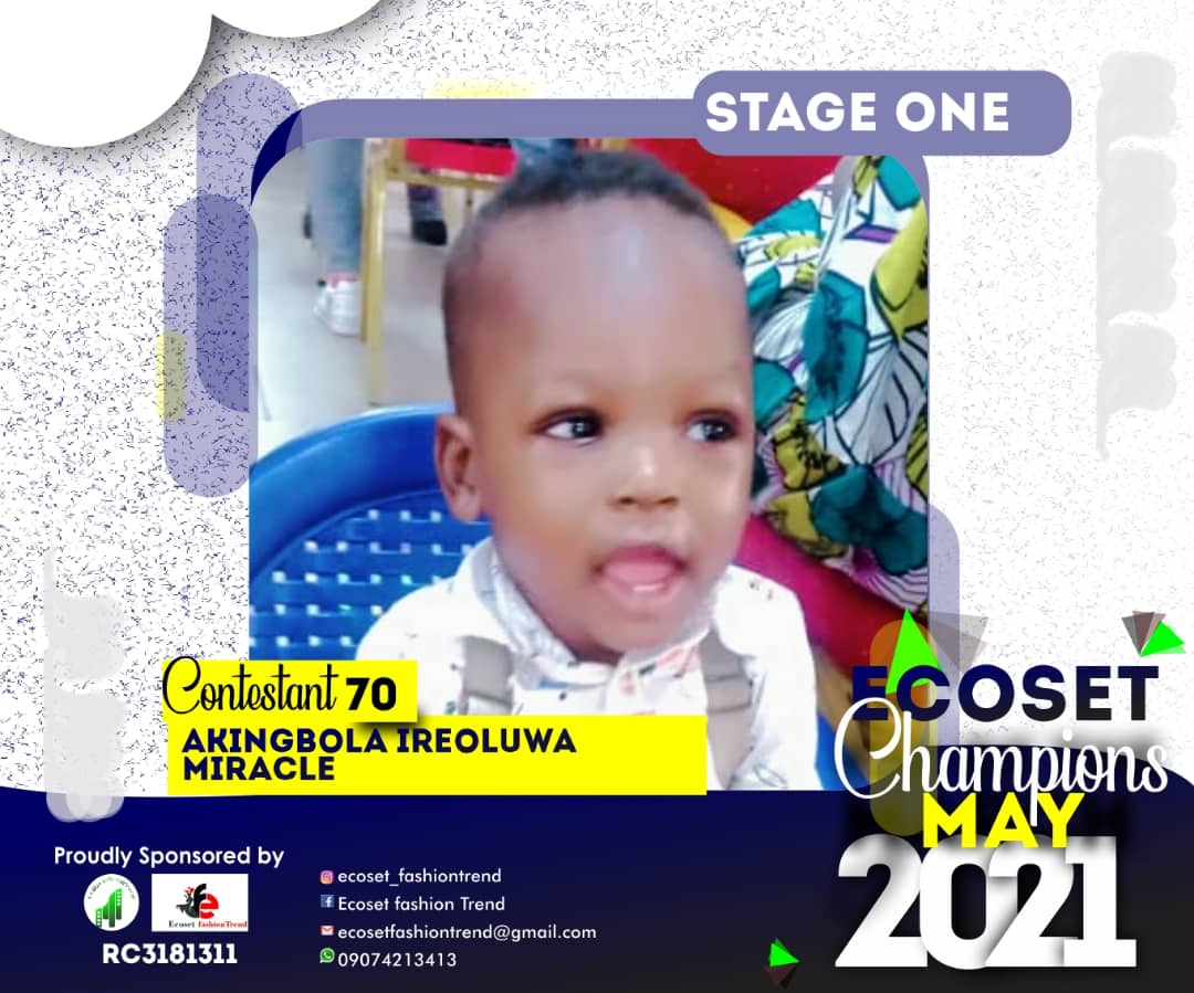 Vote AKINGBOLA	IREOLUWA MIRACLE in CHAMPIONS KID OF MAY PHOTO CONTEST Voting Contest @ Fetem.com.ng