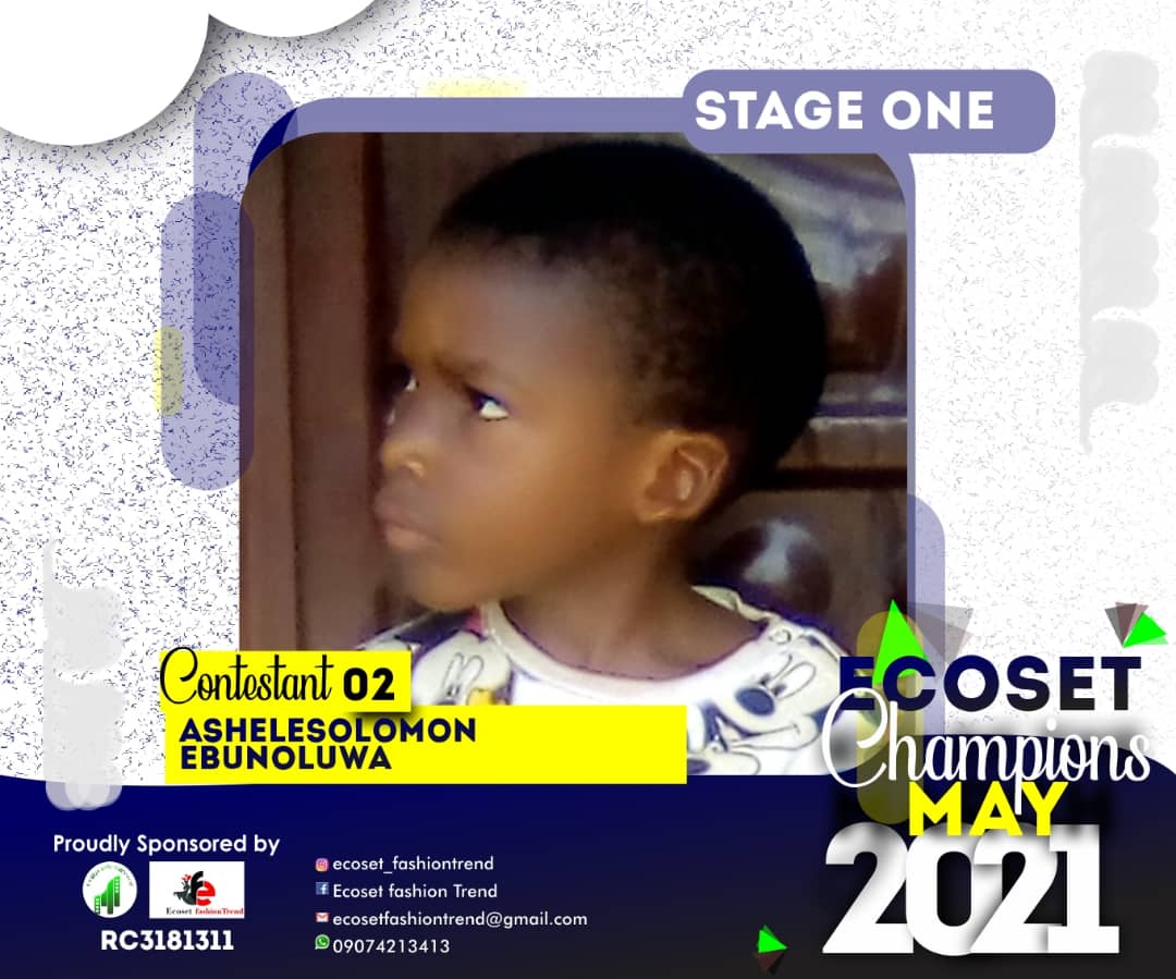 Vote ASHELE	SOLOMON EBUNOLUWA in CHAMPIONS KID OF MAY PHOTO CONTEST Voting Contest @ Fetem.com.ng