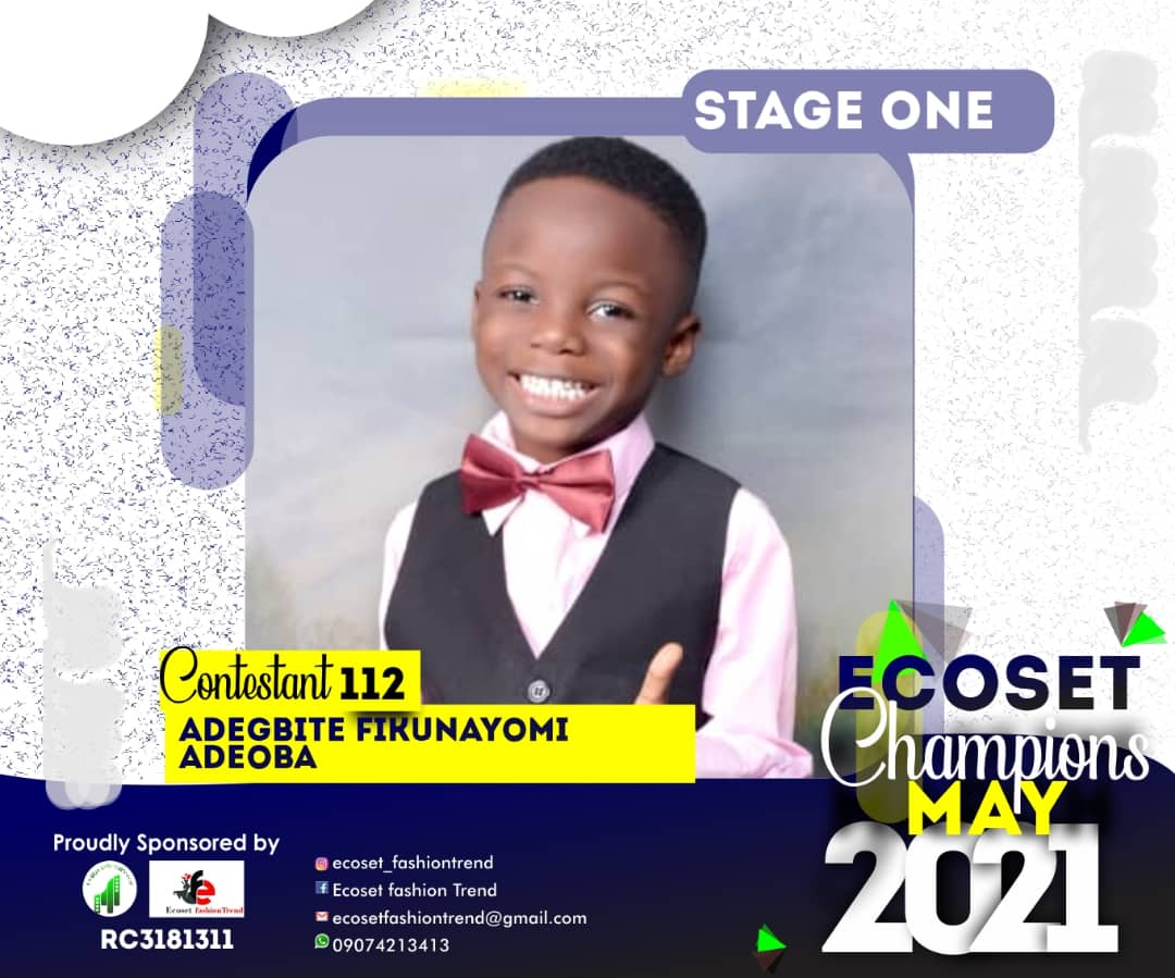 Vote ADEGBITE FIKUNAYOMI	ADEOBA in CHAMPIONS KID OF MAY PHOTO CONTEST Voting Contest @ Fetem.com.ng