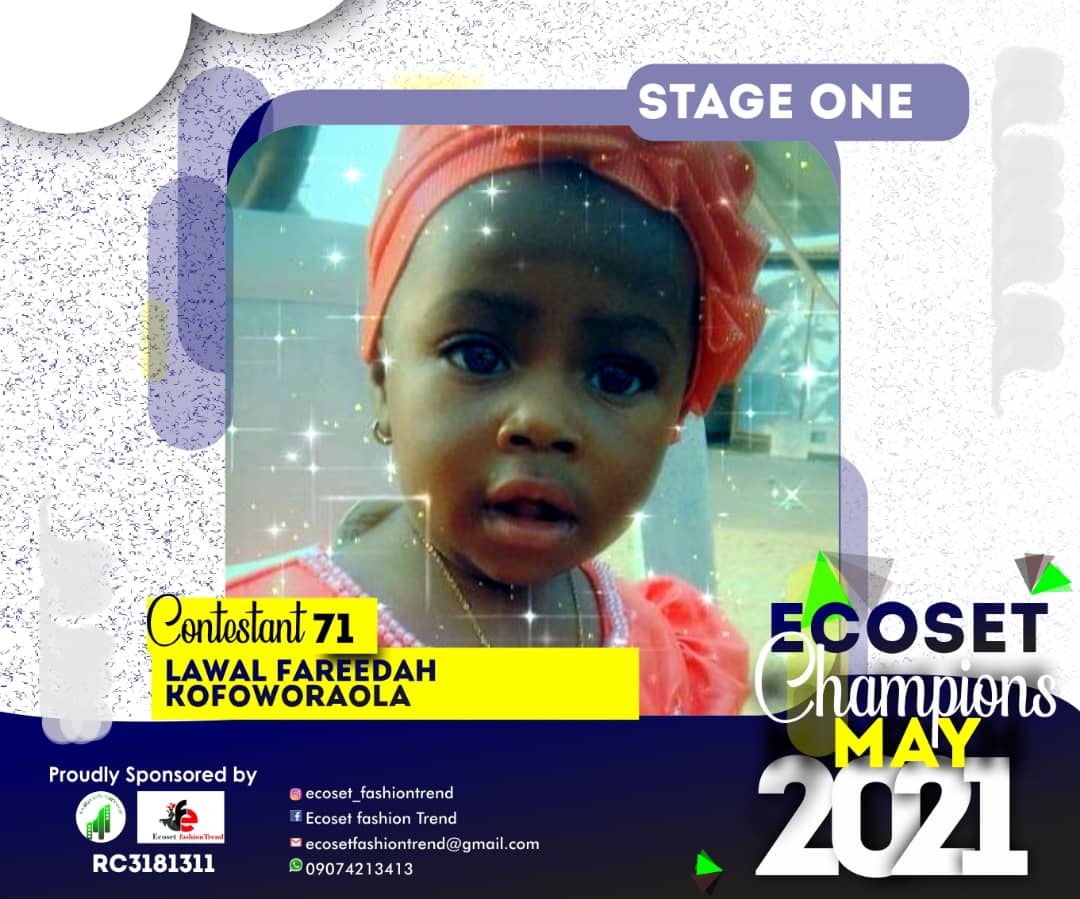 Vote LAWAL	FAREEDAH KOFOWORAOLA in CHAMPIONS KID OF MAY PHOTO CONTEST Voting Contest @ Fetem.com.ng