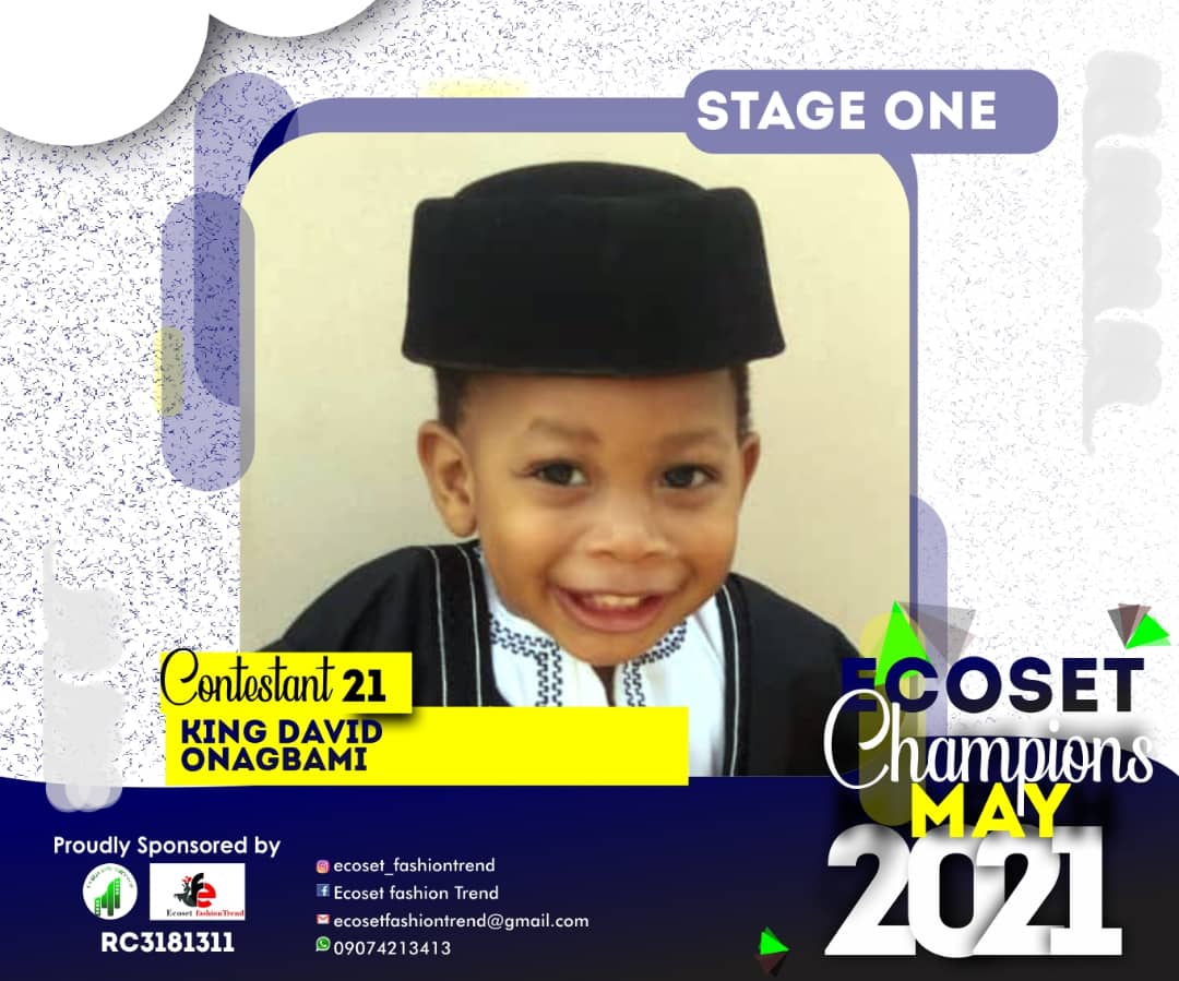 Vote KING DAVID ONAGBAMI in CHAMPIONS KID OF MAY PHOTO CONTEST Voting Contest @ Fetem.com.ng