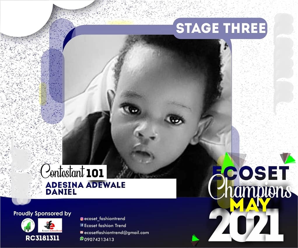 Vote ADESINA ADEWALE	DANIEL in CHAMPIONS KID OF MAY PHOTO CONTEST Voting Contest @ Fetem.com.ng