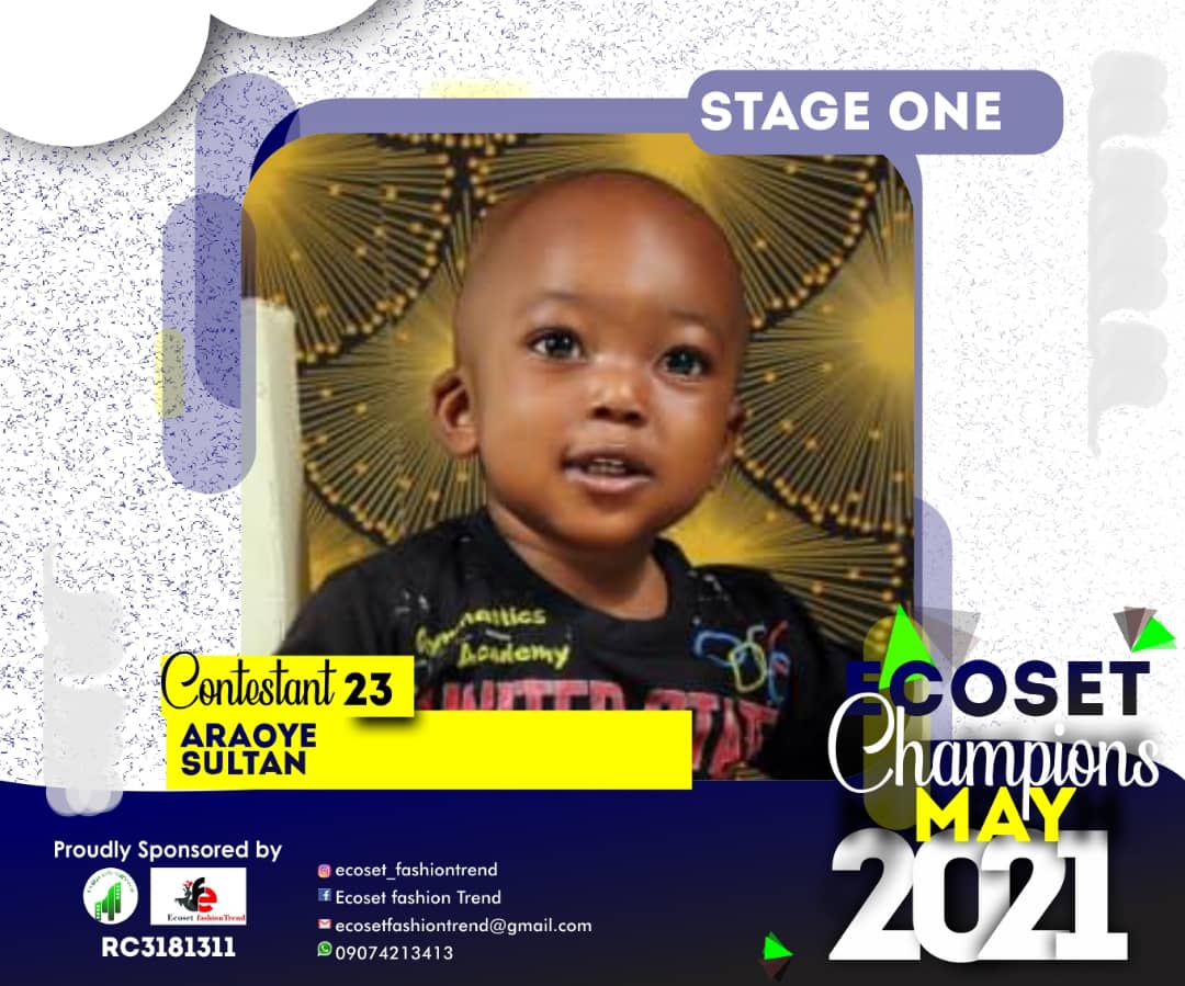 Vote ARAOYE	SULTAN SULTAN ARAOYE in CHAMPIONS KID OF MAY PHOTO CONTEST Voting Contest @ Fetem.com.ng