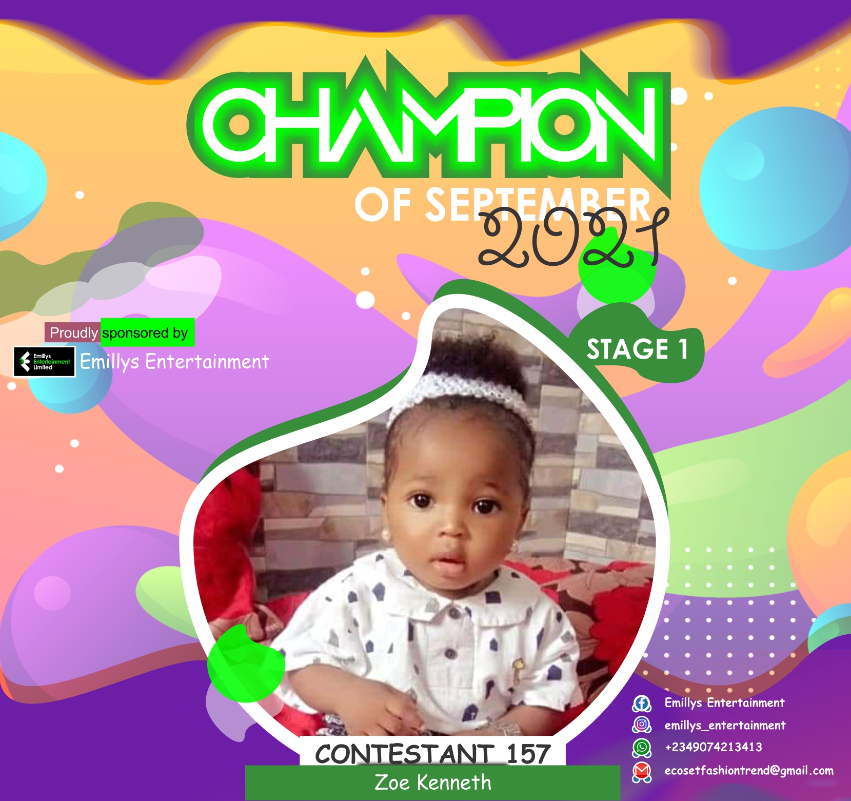 Vote ZOE KENNETH in CHAMPIONS OF SEPTEMBER Voting Contest @ Fetem.com.ng