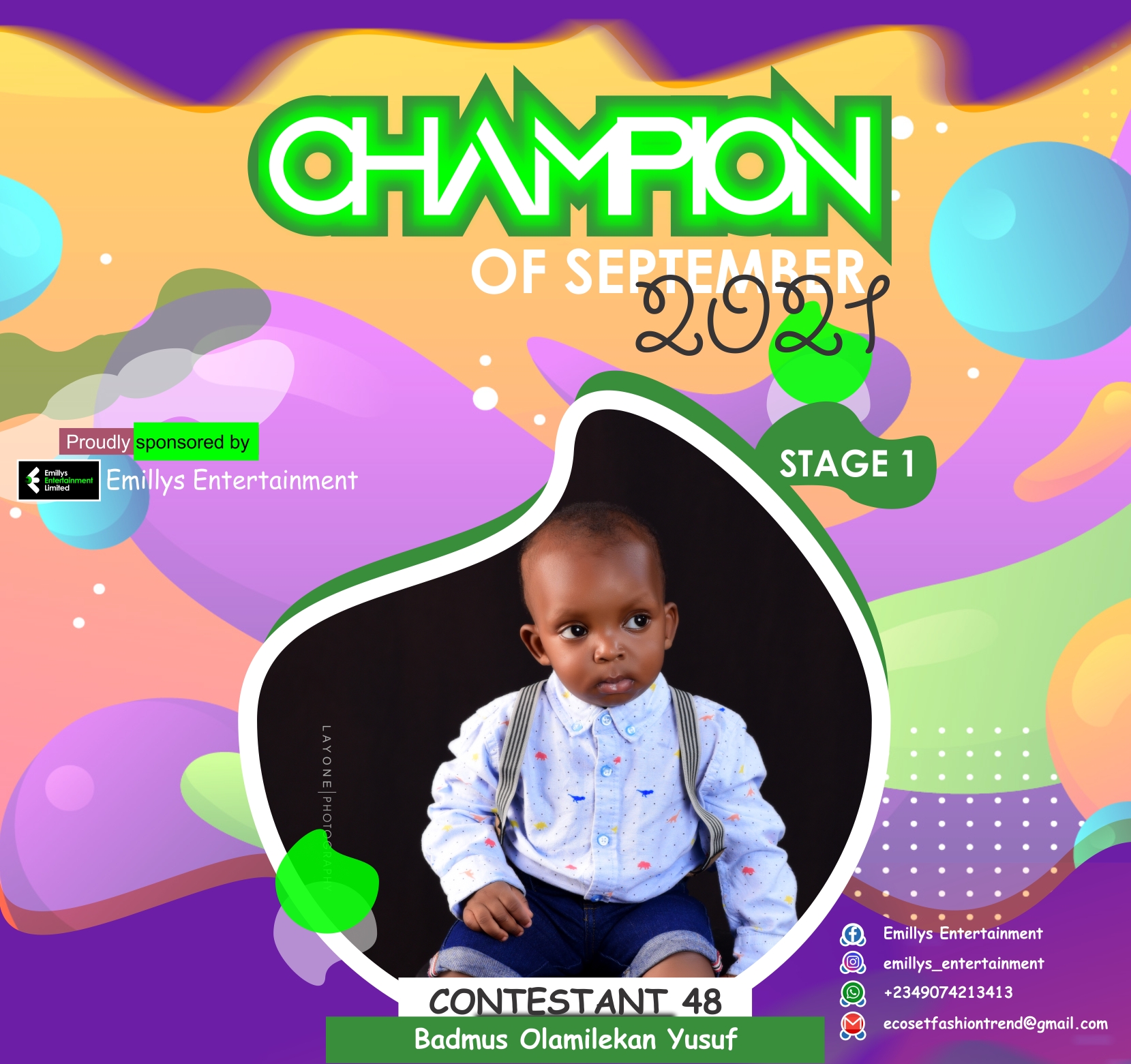 Vote BADMUS	OLAMILEKAN YUSUF in CHAMPIONS OF SEPTEMBER Voting Contest @ Fetem.com.ng