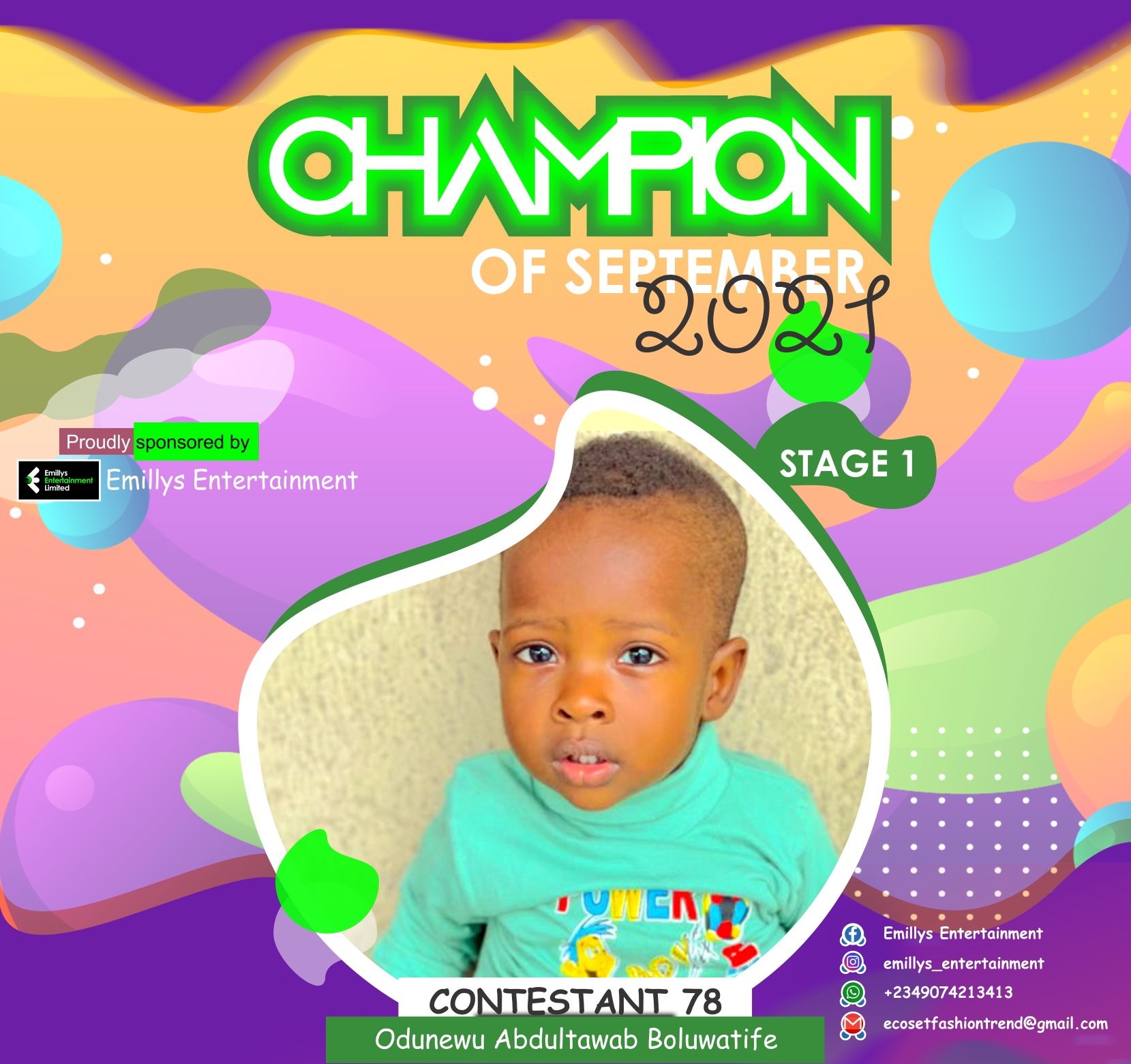 Vote ODUNEWU	ABDULTAWAB BOLUWATIFE in CHAMPIONS OF SEPTEMBER Voting Contest @ Fetem.com.ng