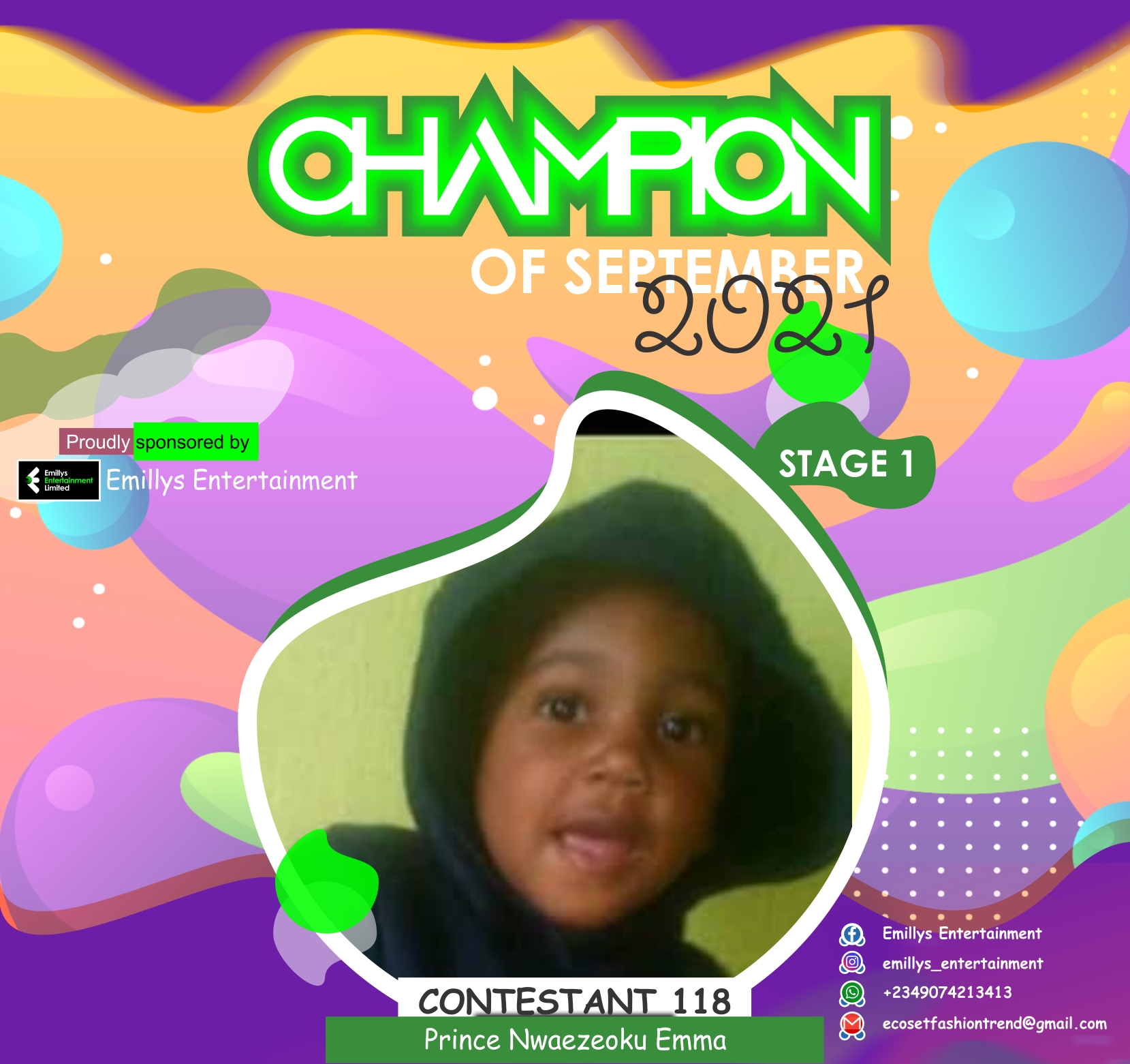 Vote PRINCE NWAEZEOKU	EMMA in CHAMPIONS OF SEPTEMBER Voting Contest @ Fetem.com.ng