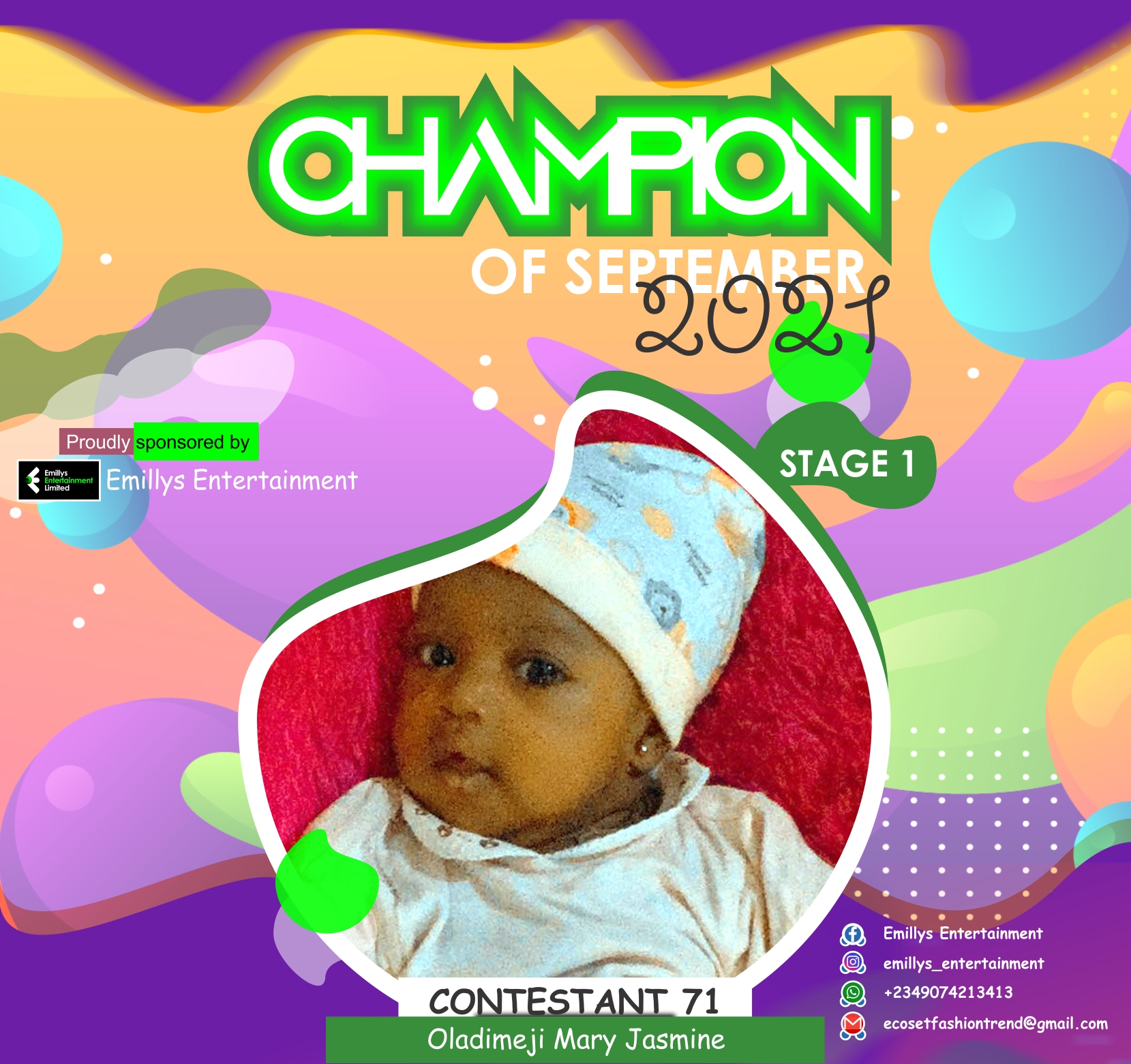 Vote OLADIMEJI	MARY JASMINE in CHAMPIONS OF SEPTEMBER Voting Contest @ Fetem.com.ng