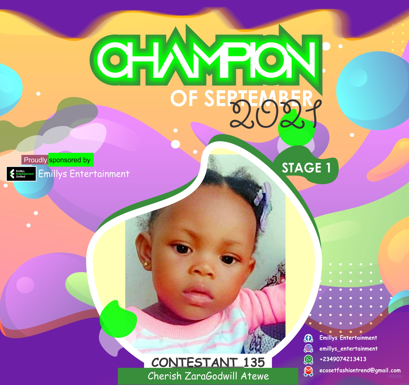 Vote CHERISH	ZARA GODWILL ATEWE in CHAMPIONS OF SEPTEMBER Voting Contest @ Fetem.com.ng