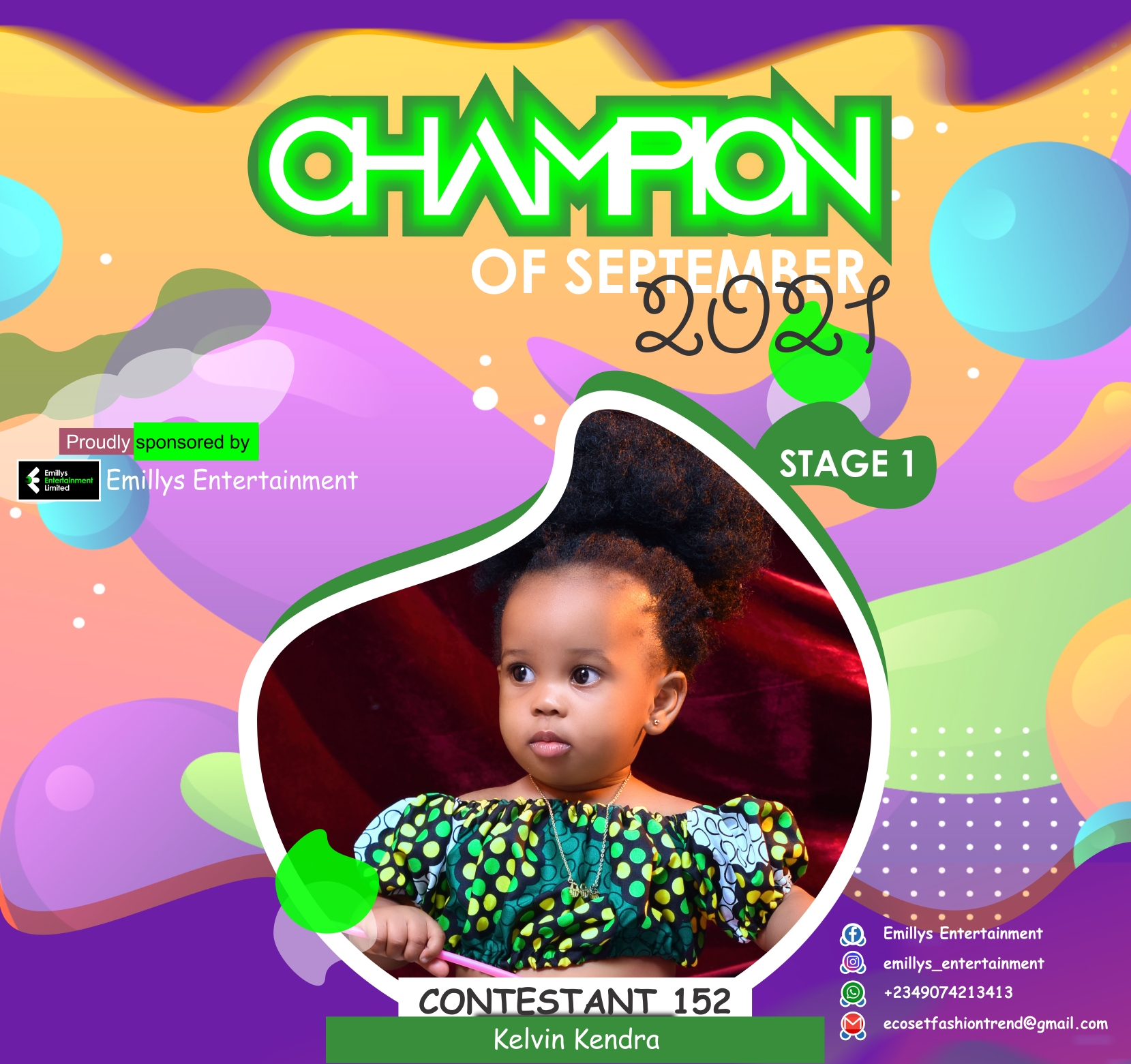 Vote KELVIN KENDRA in CHAMPIONS OF SEPTEMBER Voting Contest @ Fetem.com.ng