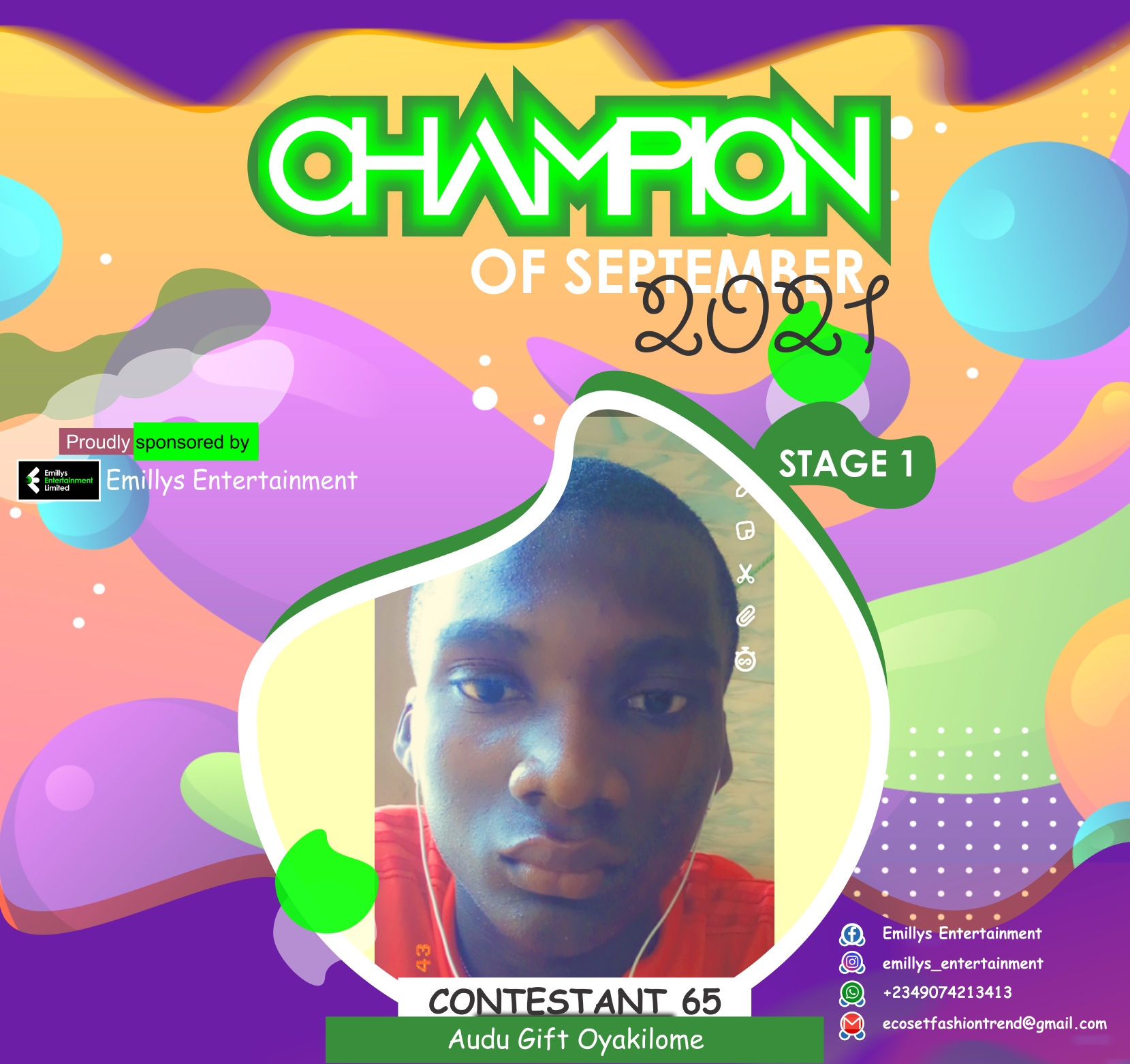 Vote AUDU	GIFT OYAKILOME in CHAMPIONS OF SEPTEMBER Voting Contest @ Fetem.com.ng