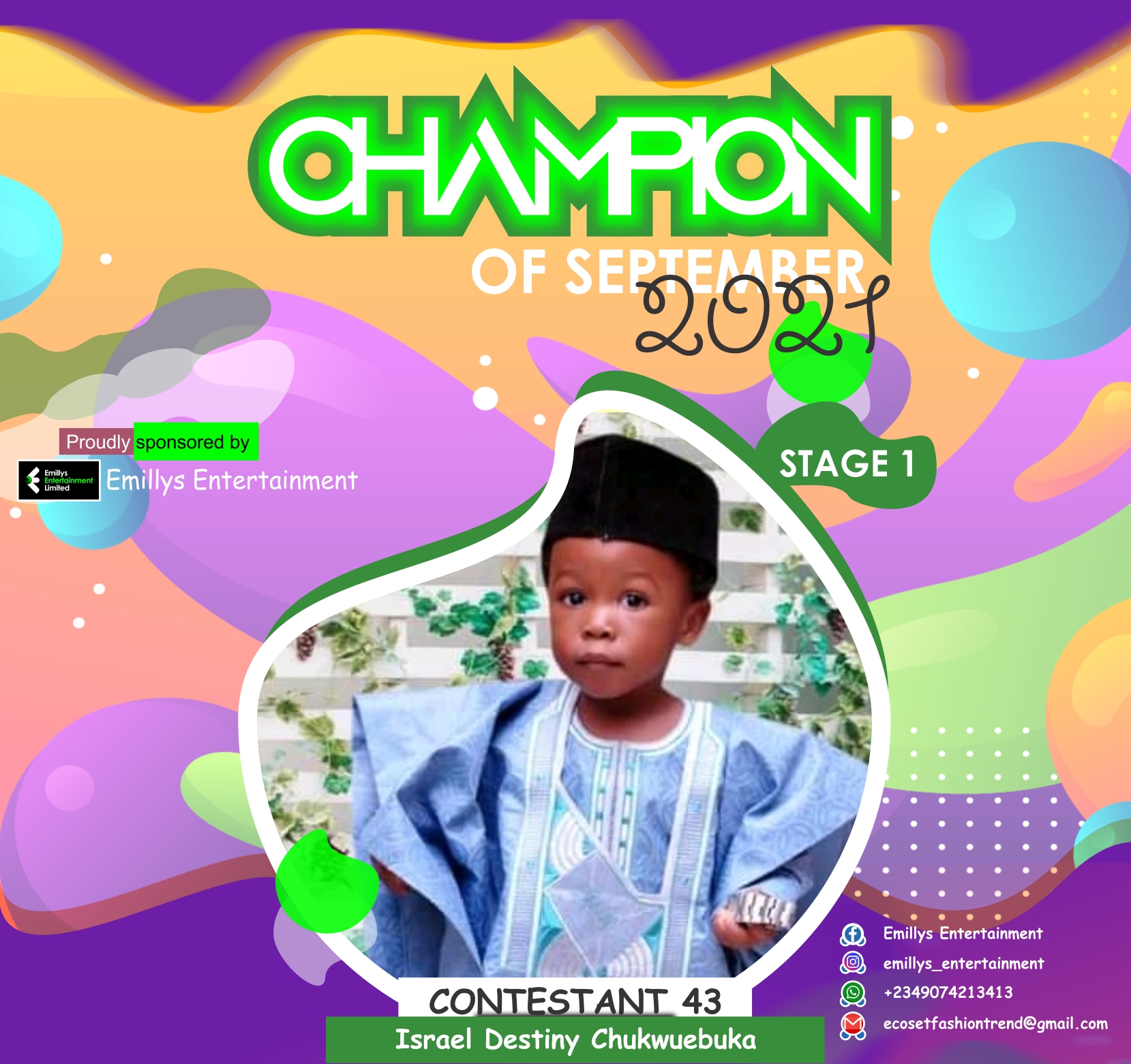 Vote ISRAEL	DESTINY CHUKWUEBUKA in CHAMPIONS OF SEPTEMBER Voting Contest @ Fetem.com.ng