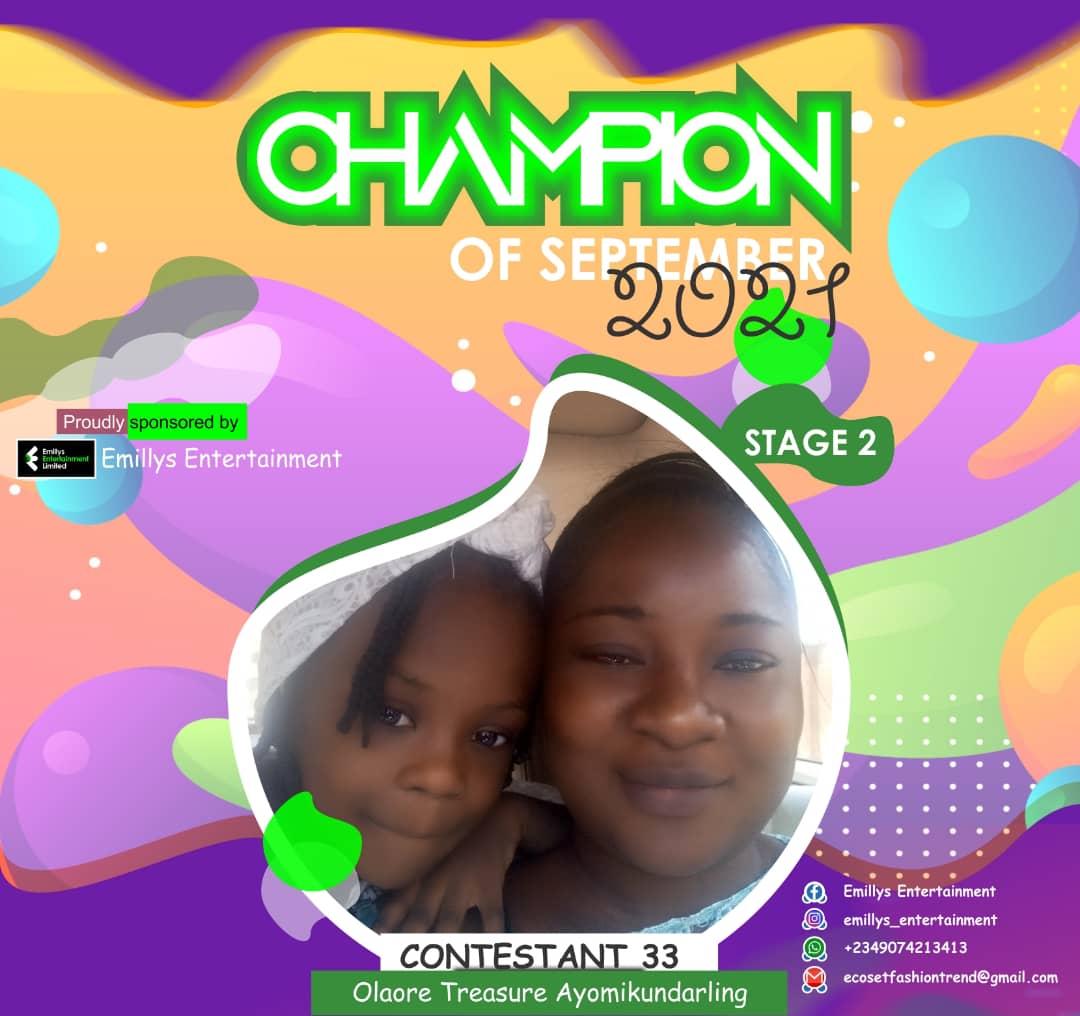 Vote OLAORE	TREASURE AYOMIKUNDARLING in CHAMPIONS OF SEPTEMBER Voting Contest @ Fetem.com.ng